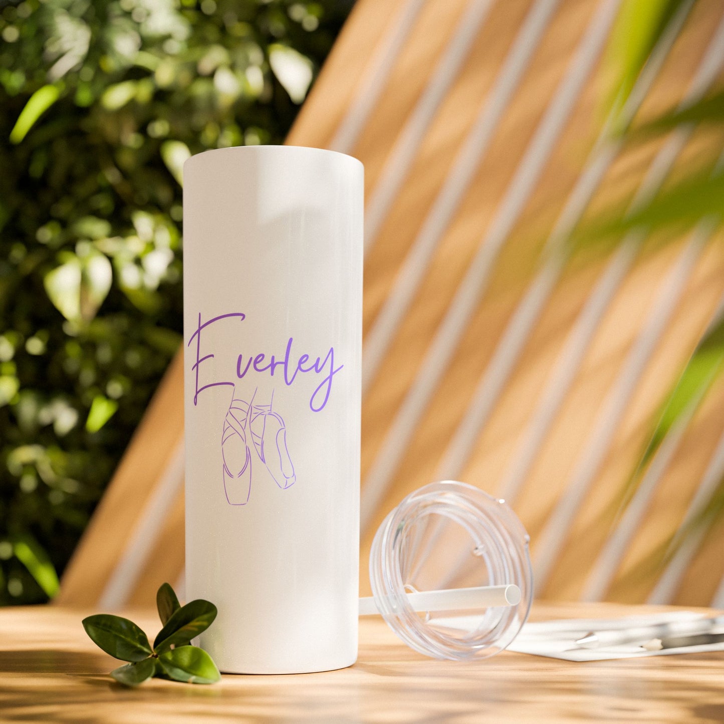 Custom Dance Skinny Tumbler with Straw, 20oz w/name