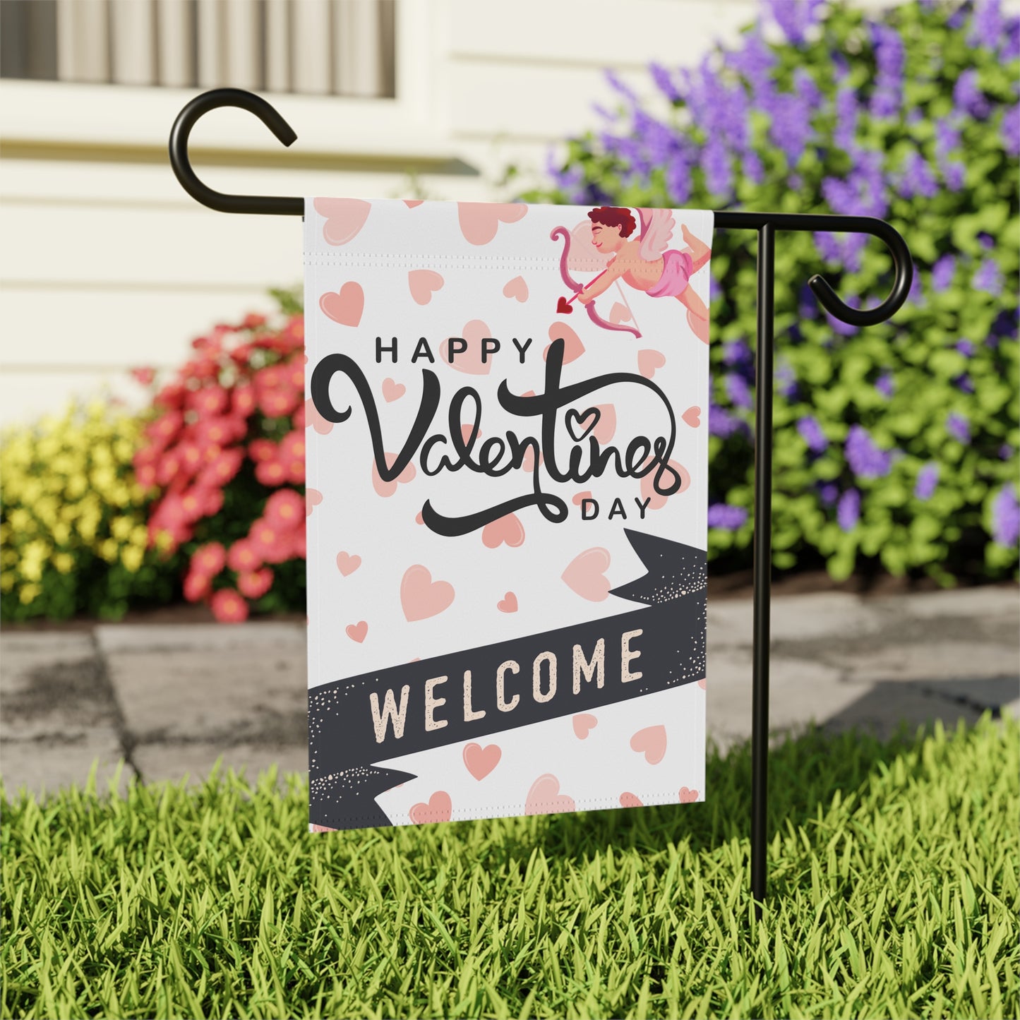 Garden Flag Cupid Valentine's Day Decor Valentine's Flag 100% Poly Poplin-Canvas Fabric, Double-Sided Valentine's Flag