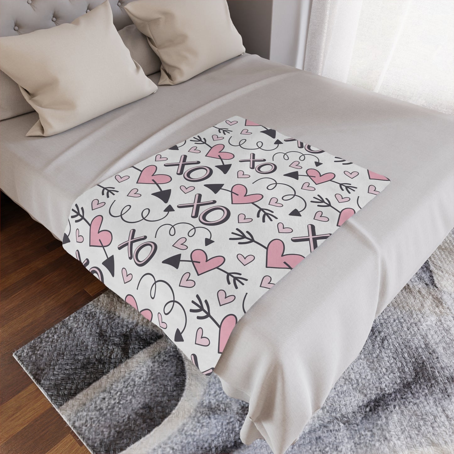 Valentine's Cozy Blanket Soft Valentines Blanket Gift for Valentine's Day