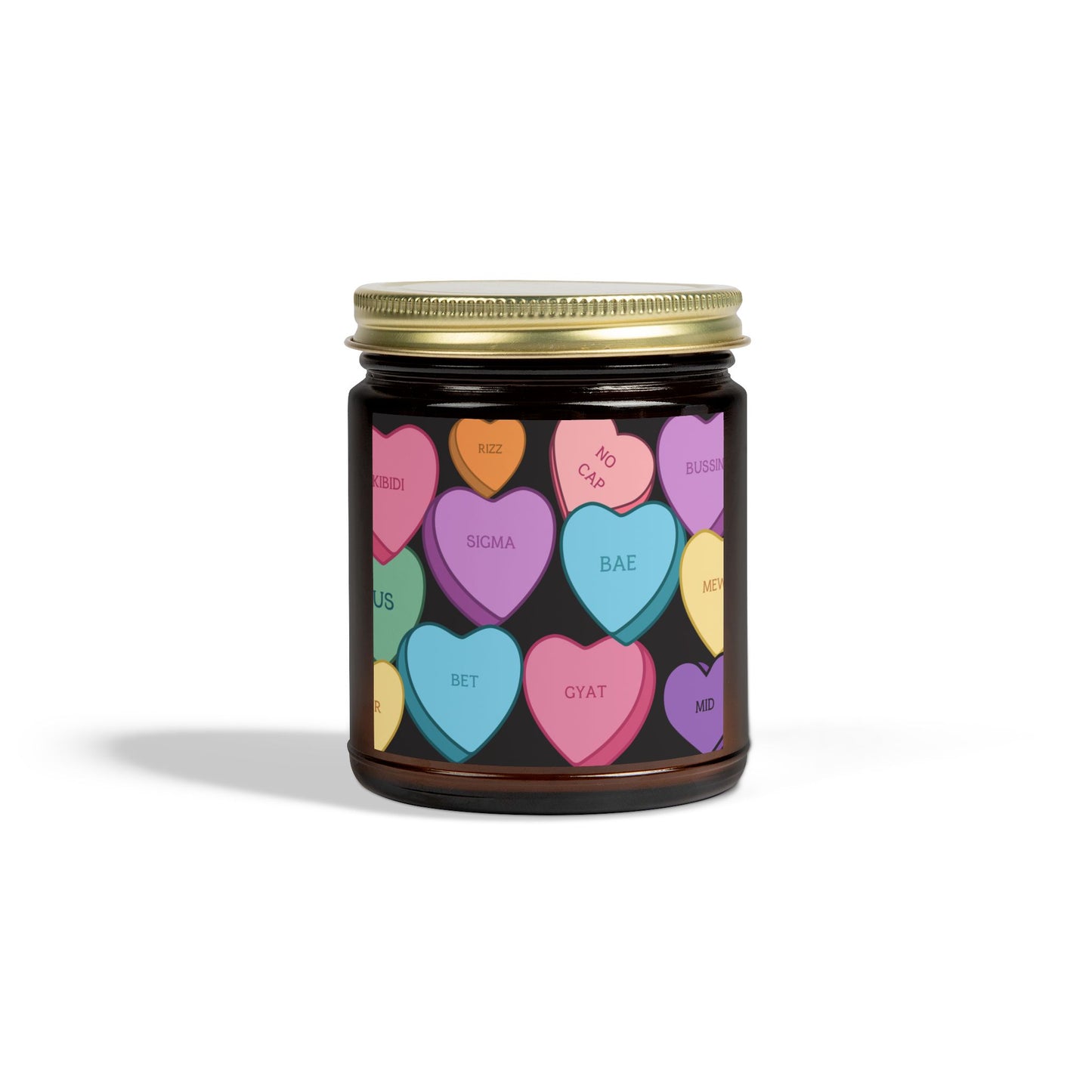 Candy Hearts Slang Candle, Coconut Apricot Wax ( 9oz)