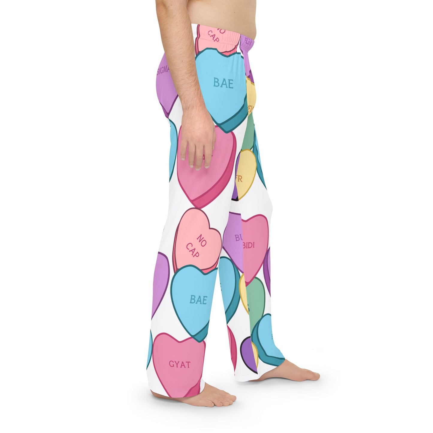 Adult Valentine's Lounge Pants Bussin' Skibidi Bae No Cap Sigma All-Over Print Pajama Pants