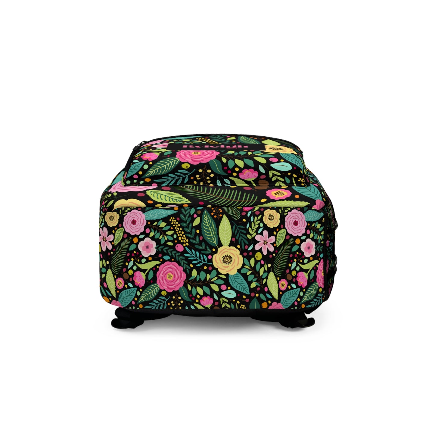Floral Print Backpack for School, Laptop Backpack, Vibrant Floral Backpack with Laptop Compartment (Personalized)