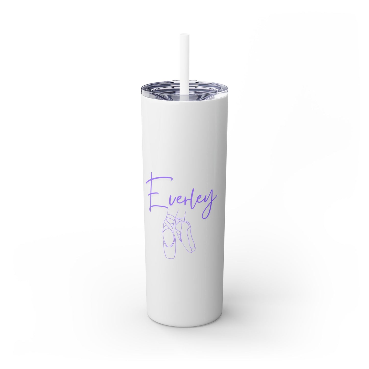 Custom Dance Skinny Tumbler with Straw, 20oz w/name