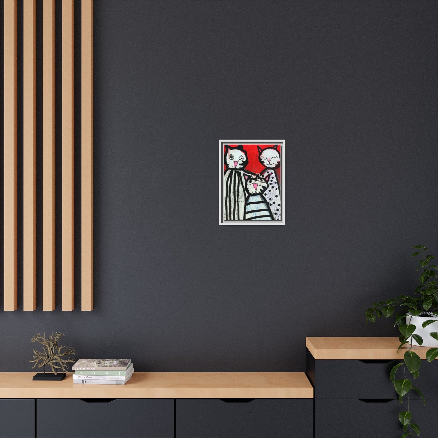 Egyptian Cats Matte Canvas, Framed Art by Jackson Smith