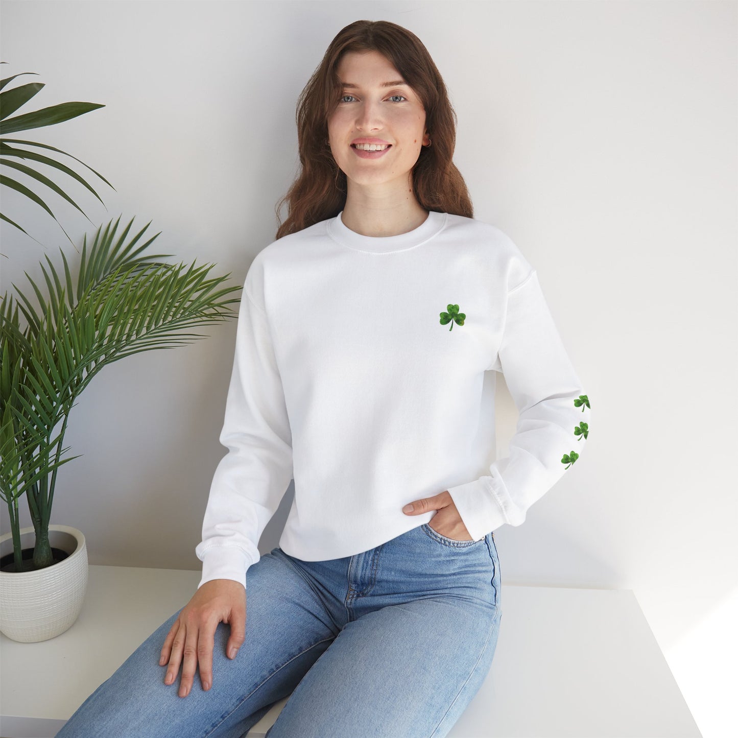 Custom Irish Flag Shamrock Sweatshirt St. Patrick's Day Sweatshirt Irish Pride Sweatshirt