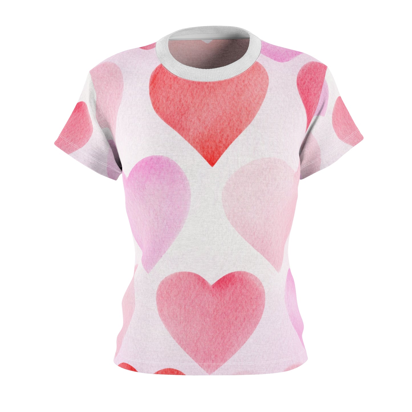 Valentine's Heart Print Tee for Women Valentine's Shirt for Ladies Heart Print Valentine's T Shirt