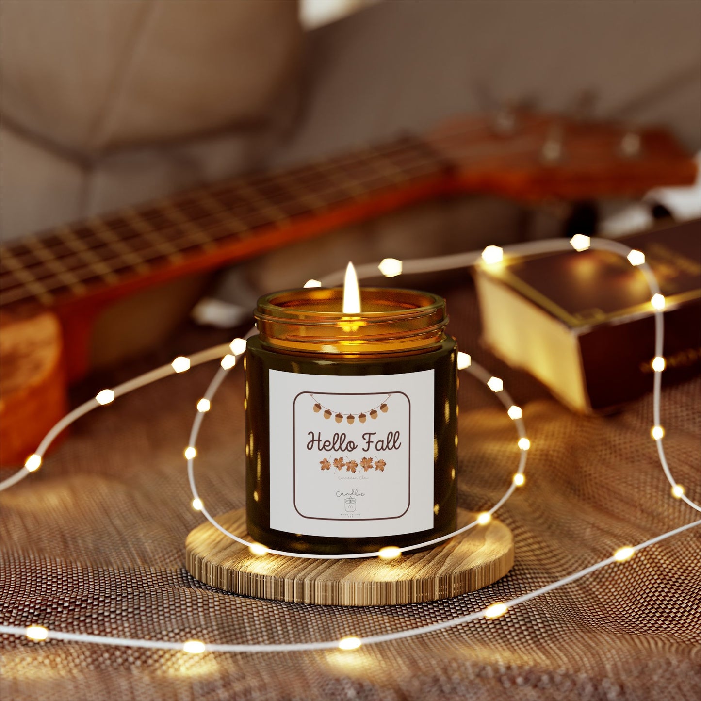 Hello Fall Candle Cinnamon Chai Scented Candle