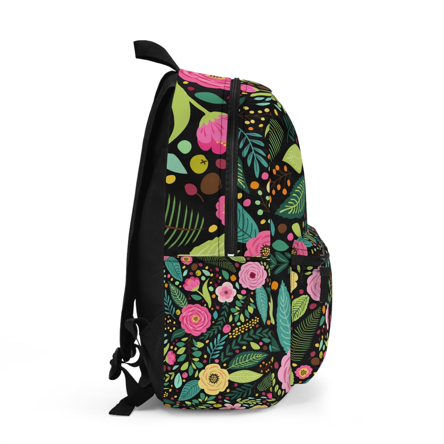 Floral Print Backpack for School, Laptop Backpack, Vibrant Floral Backpack with Laptop Compartment (Personalized)