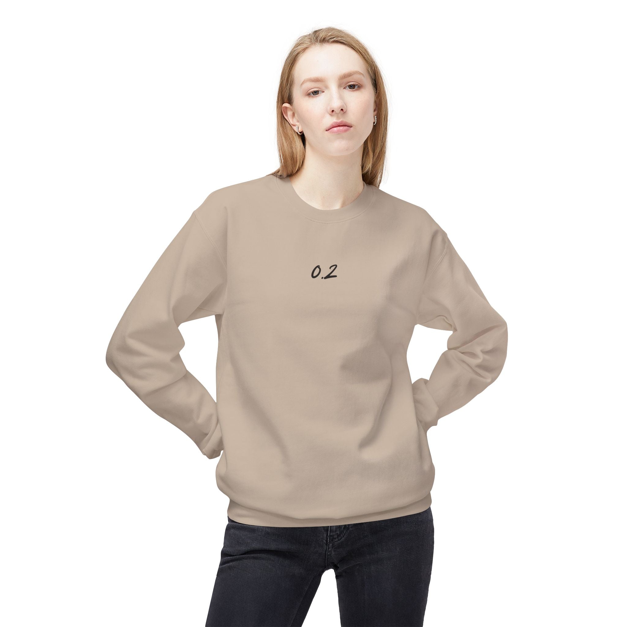 Minimalist 0.2 Fleece Crewneck Sweatshirt - Unisex Midweight Comfort Zero Point Two Sweatshirt