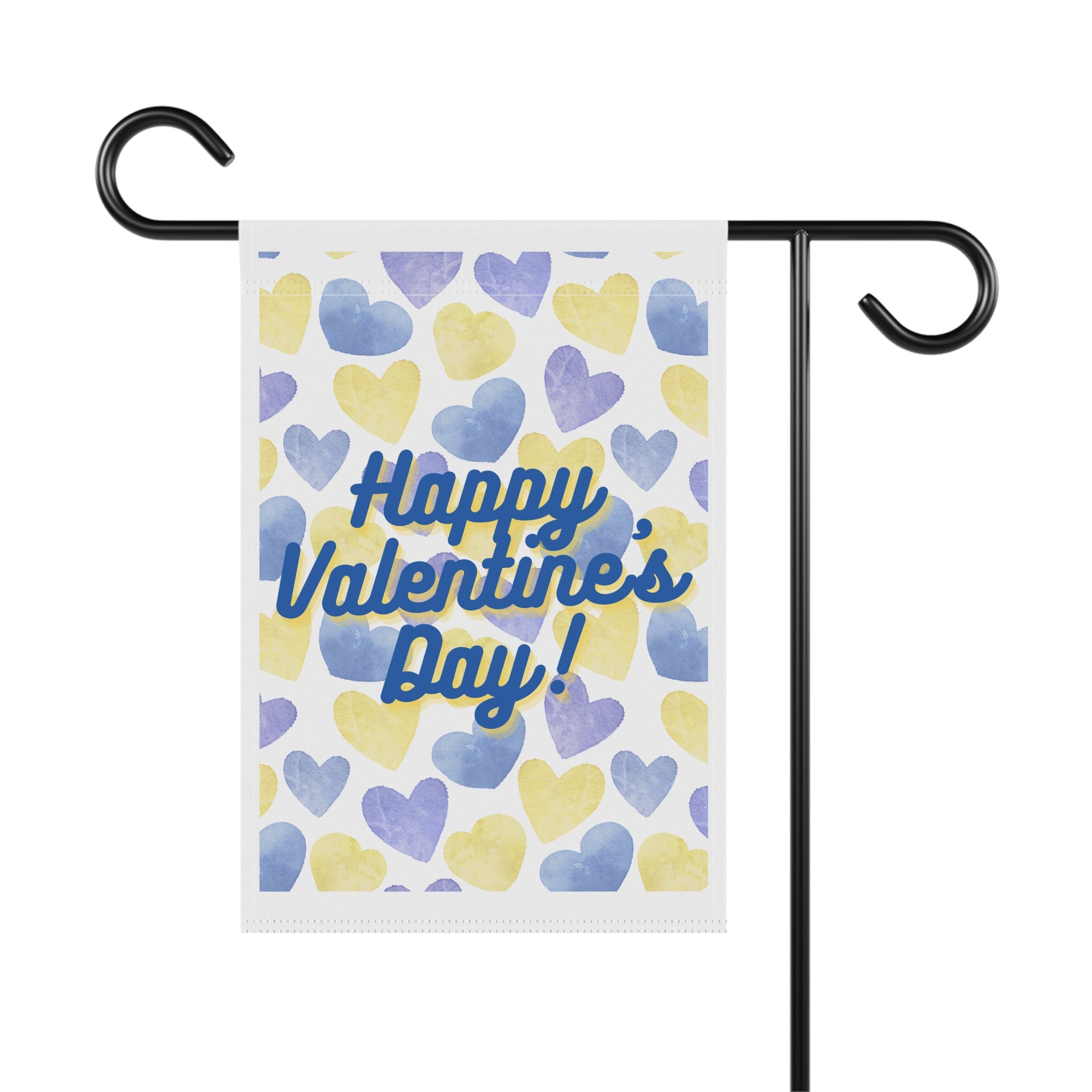 Valentine's Flag Garden Flag for Valentine's Day Hearts Flag Blue and Yellow Hearts Valentines Flag