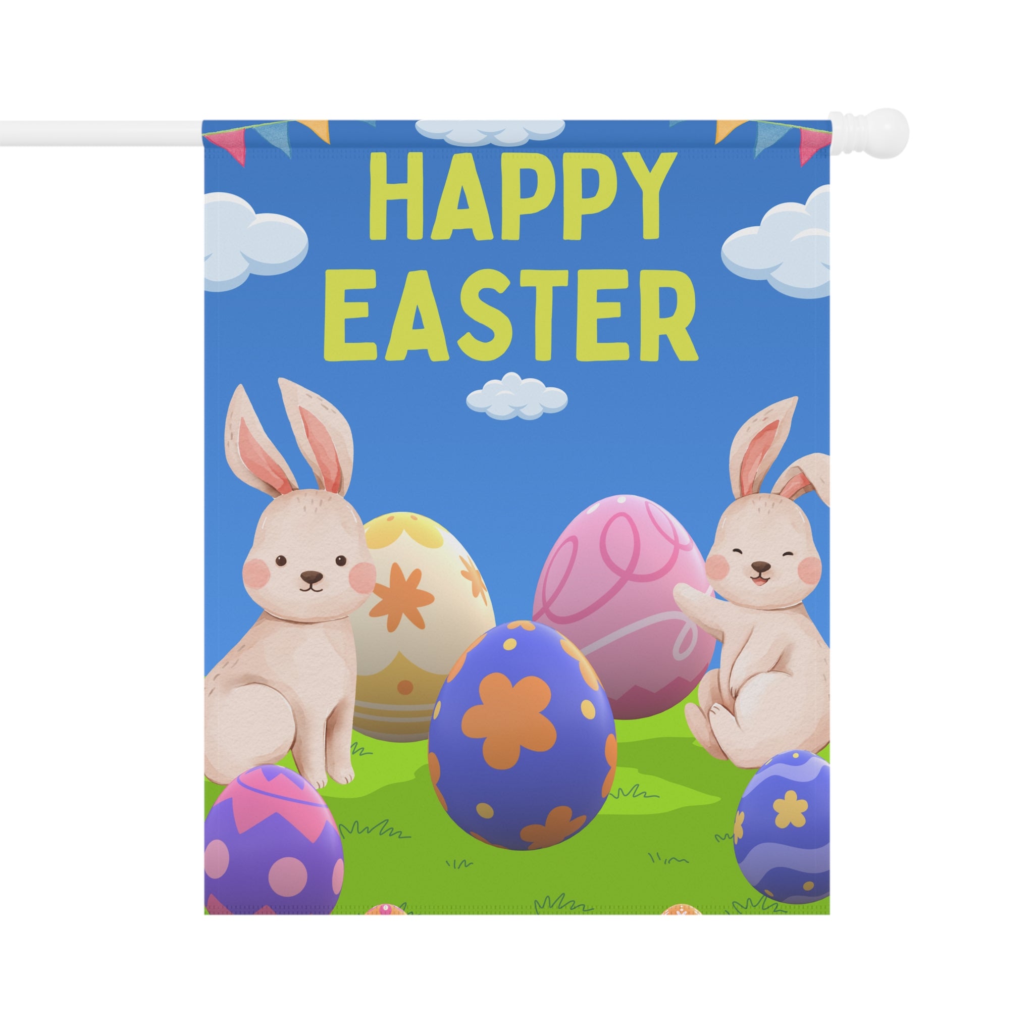 Easter Garden Flag, Spring Decor, Cute Bunny Flag, Outdoor Decoration, Happy Easter Sign, Seasonal Yard Art