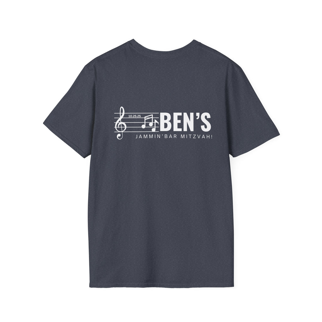 Custom Bar Mitzvah Tee (Ben) Unisex Softstyle T-Shirt Use Your Design or We Can Create One