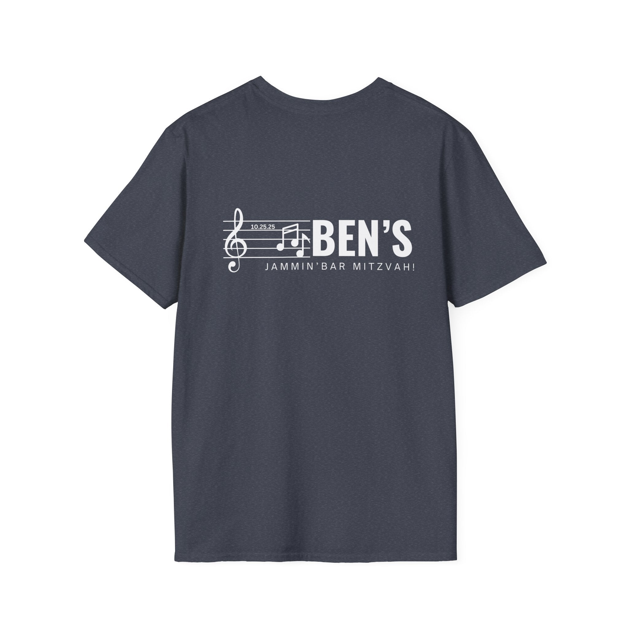 Custom Bar Mitzvah Tee (Ben) Unisex Softstyle T-Shirt Use Your Design or We Can Create One