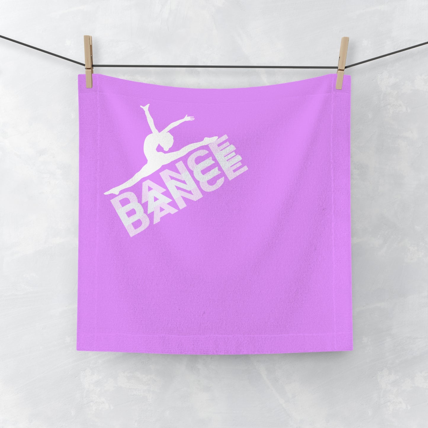 Custom Dance Face Towel white print