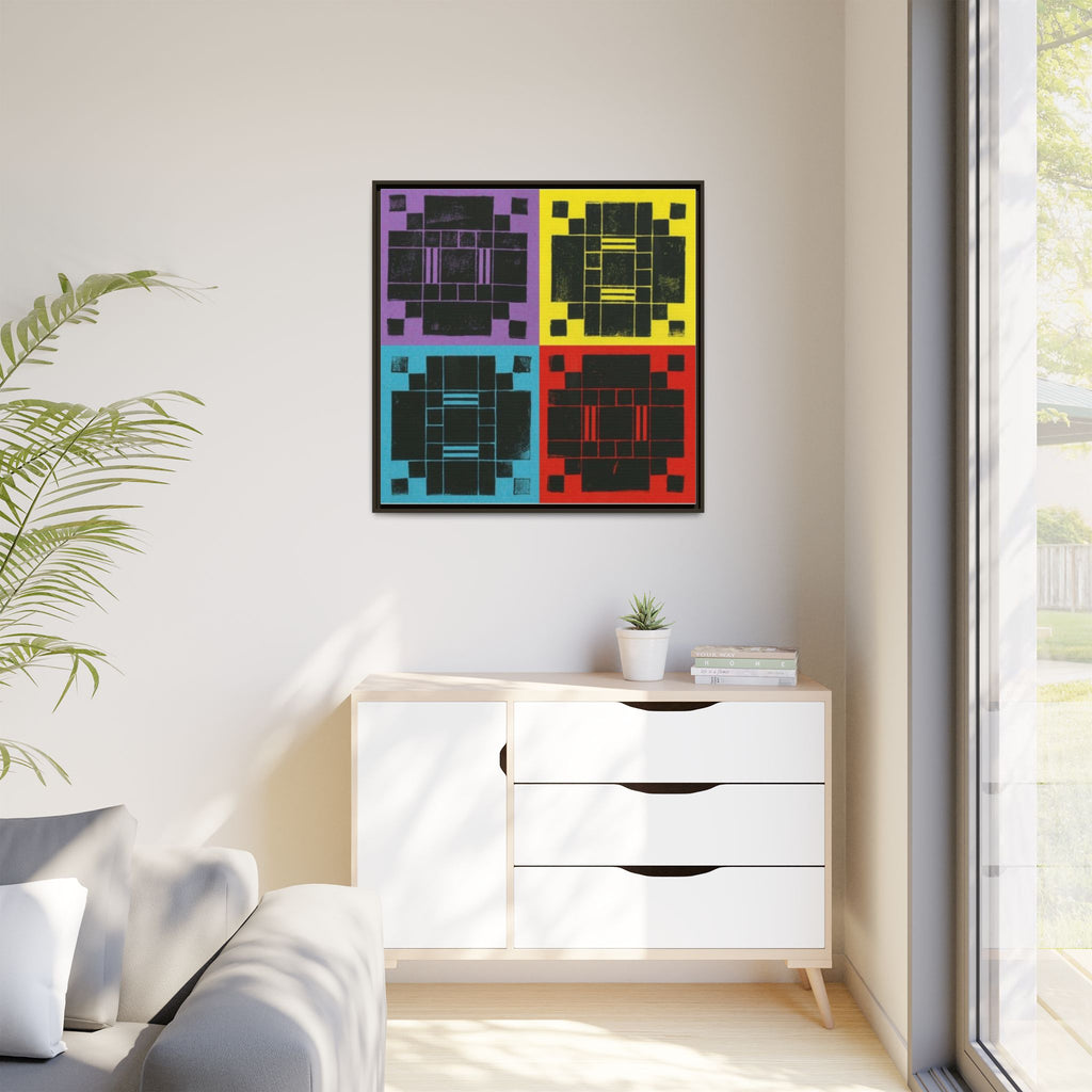 Printing With Legos Collagraph Matte Canvas, Framed