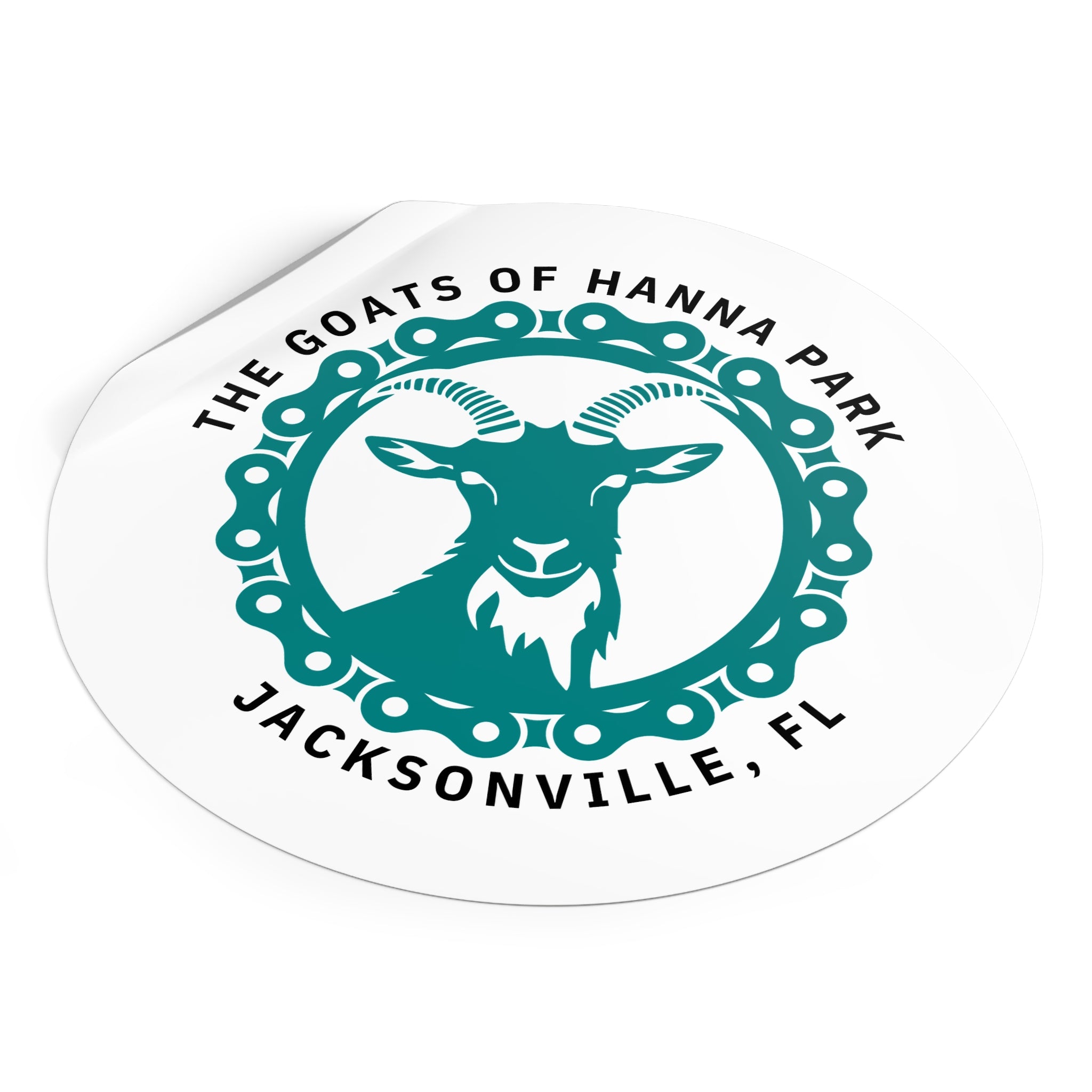 Mountain Bike Goat Round Vinyl Stickers