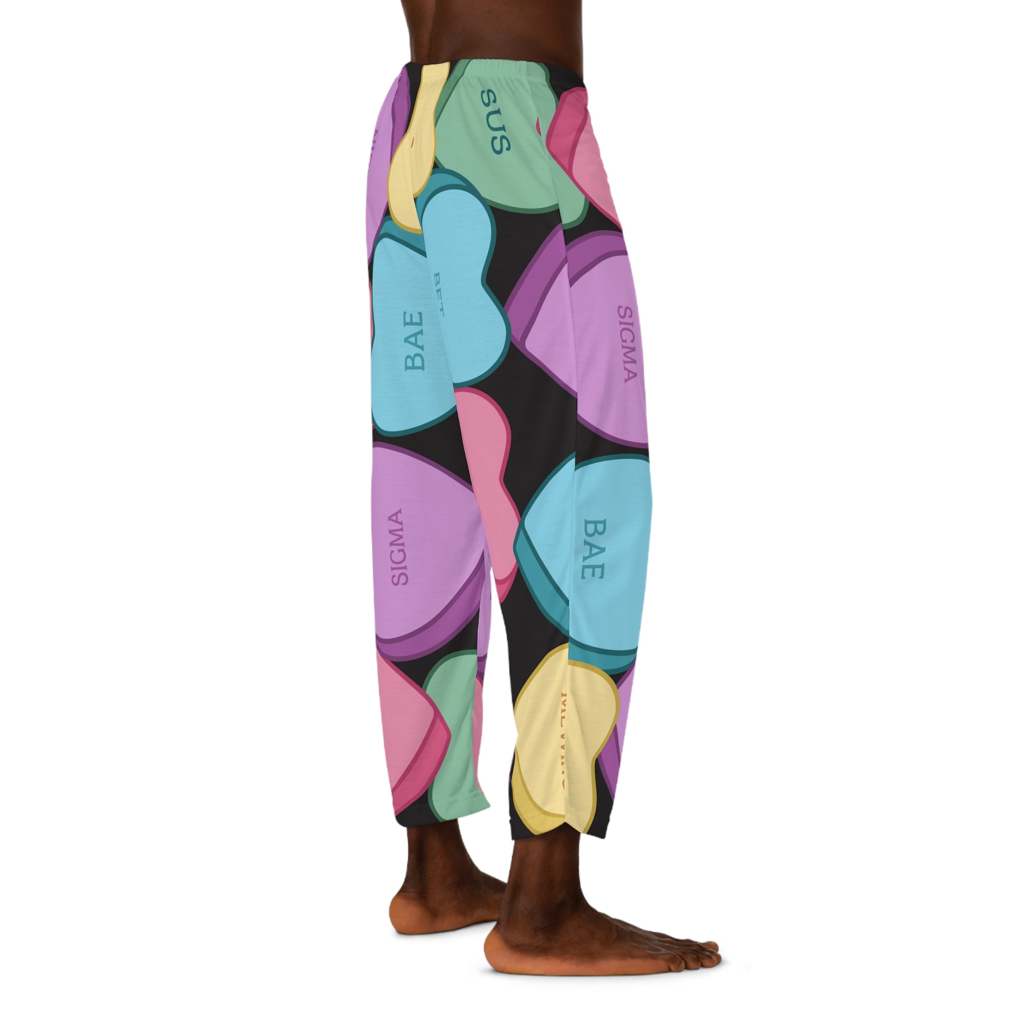 Adult Candy Hearts Valentine's Day Lounge Pants Comfortable and Stylish Pajama Pants for Valentine's Day