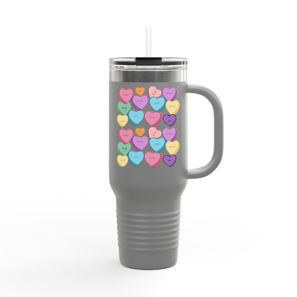 Candy Hearts Slang Insulated Travel Mug, 40oz