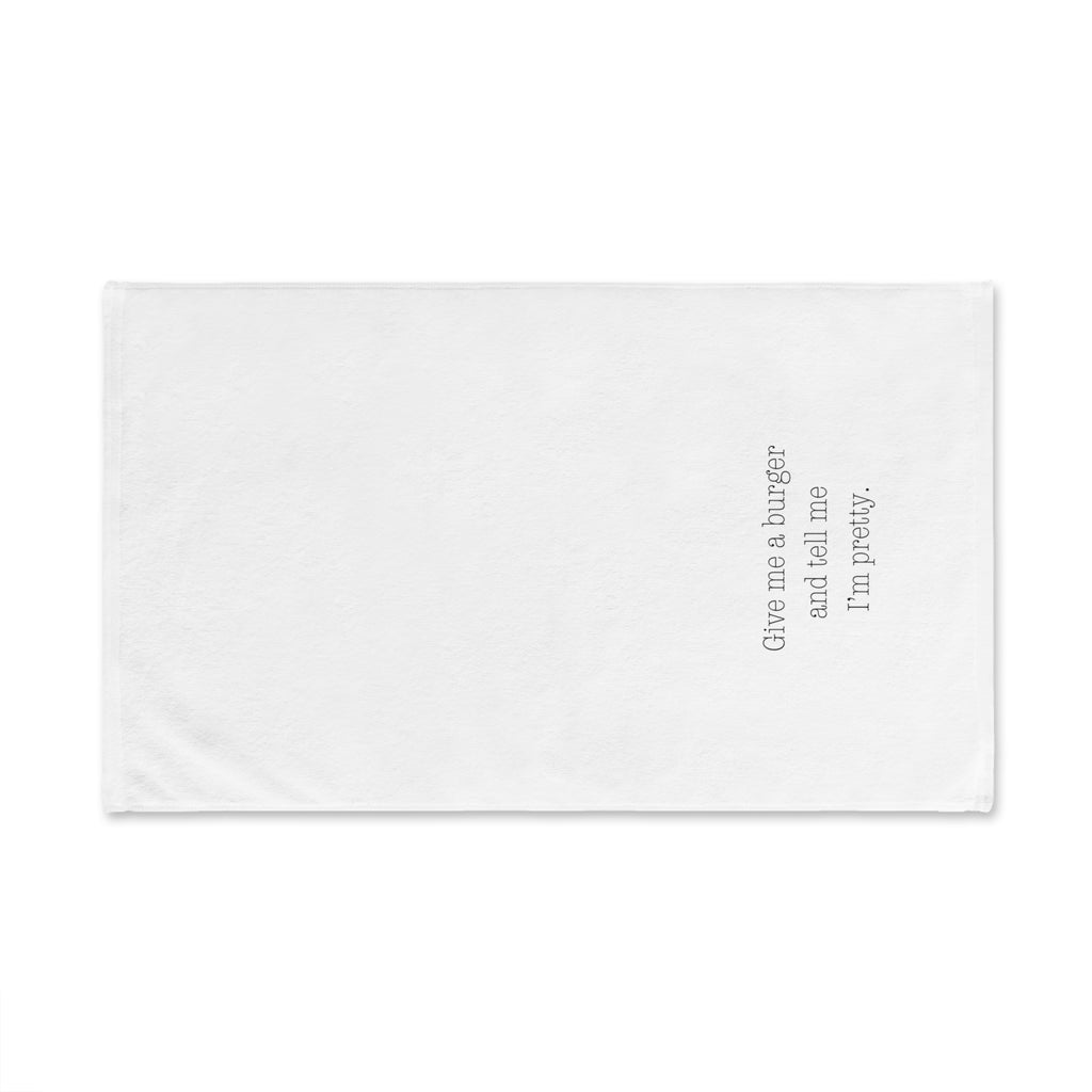 Funny Kitchen Hand Towel, Give Me a Burger Gift, Humorous Home Decor, Unique Kitchen Gift, Foodie Towel