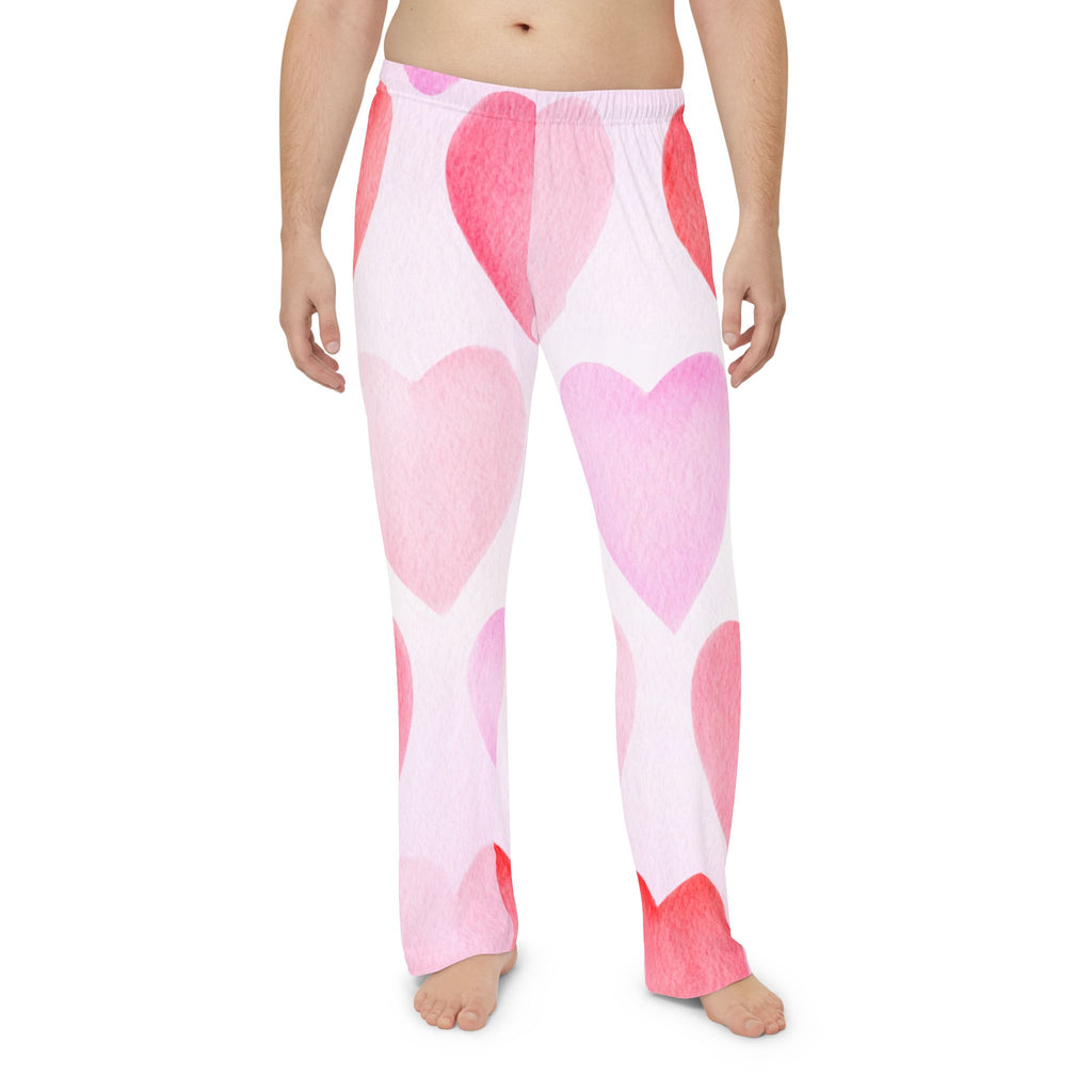 Mens Heart Print Matching Pajama Pant Men's Valentine's Pajama Pant Valentine's Heart Men's Pajama Pants