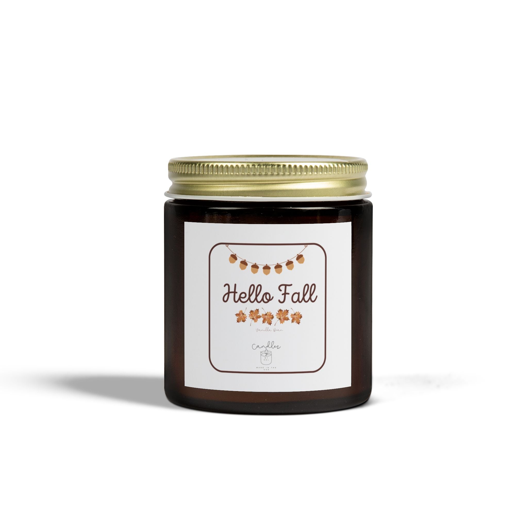 Hello Fall Candle  Vanilla Bean Scented Candle