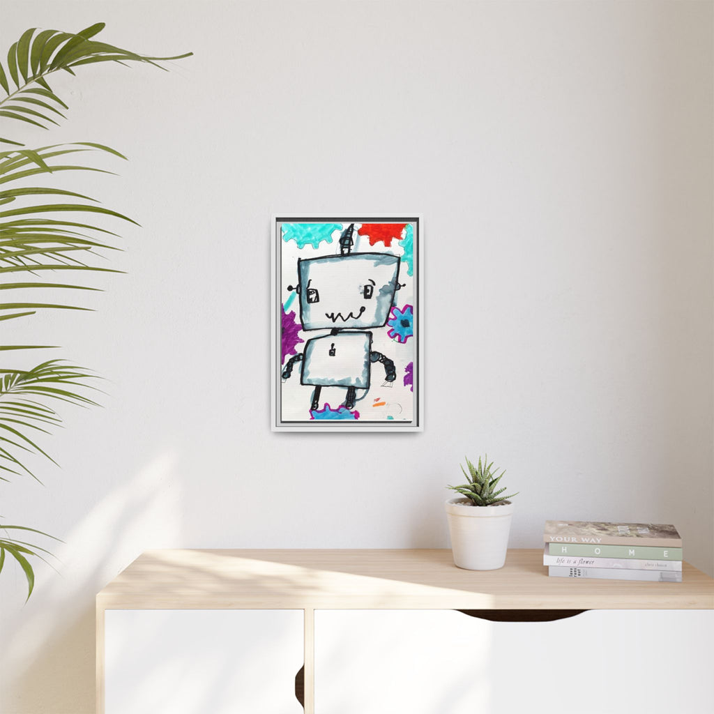 Nam June Paik Robots Matte Canvas Art by Jackson Smith Framed