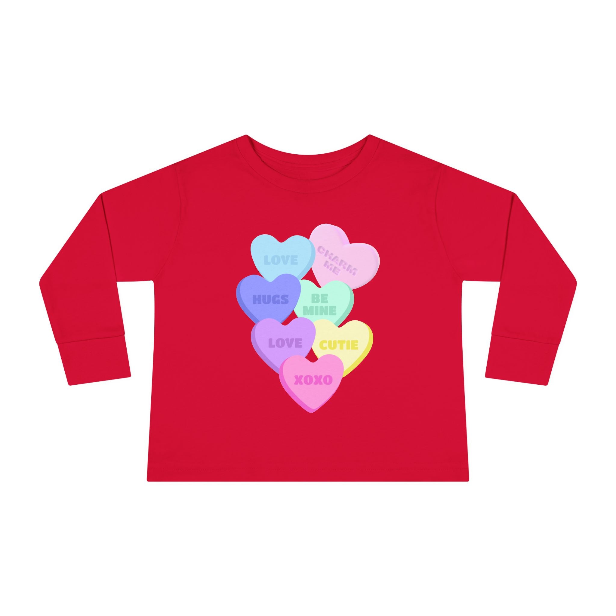 Toddler Candy Hearts Long Sleeve Tee Valentine's Toddler Tee Candy Hearts Valentine's Long sleeve Toddler Tee