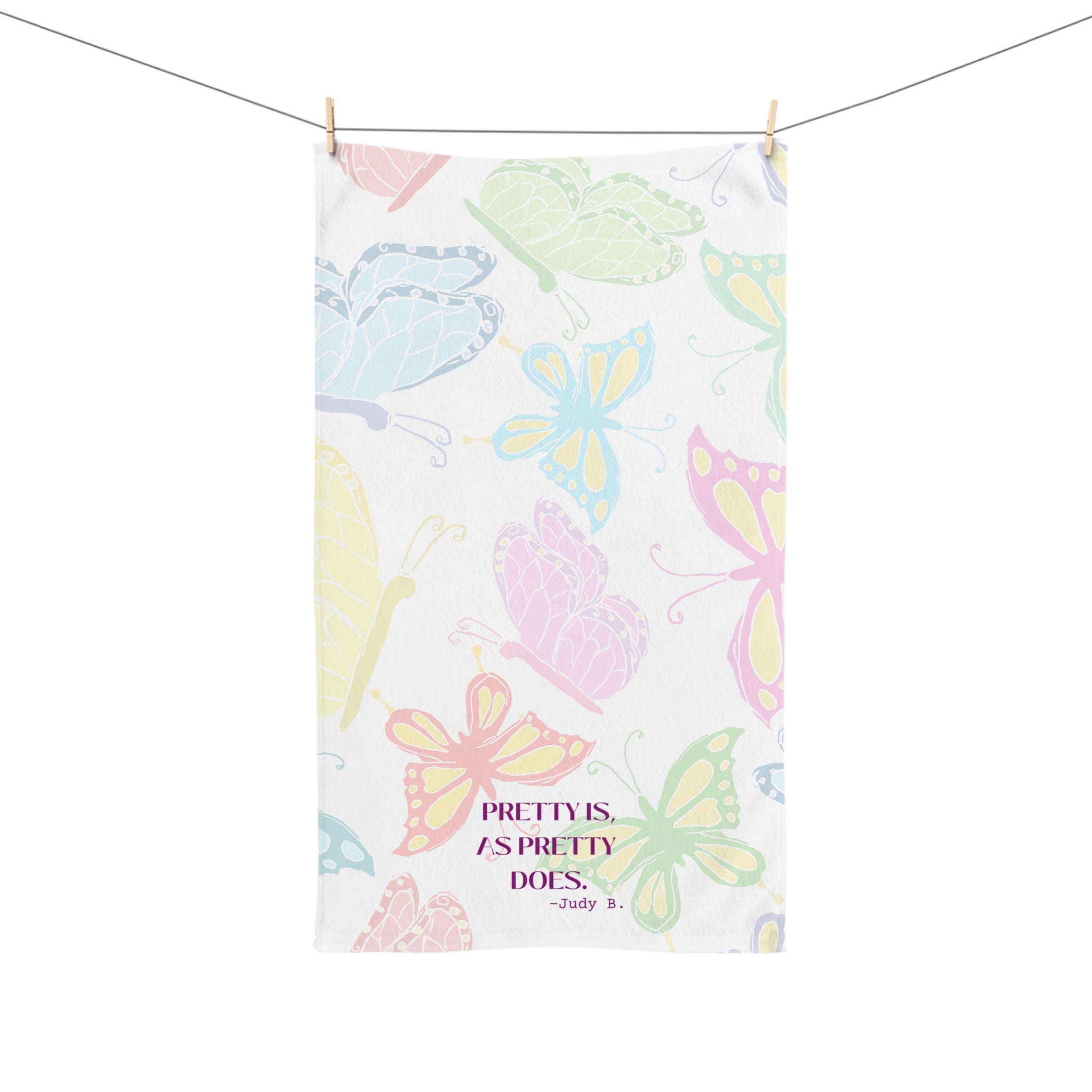 Butterfly Hand Towel Super Absorbent Kitchen or Bath Towel 25x16 Quote Decorative Guest Towel