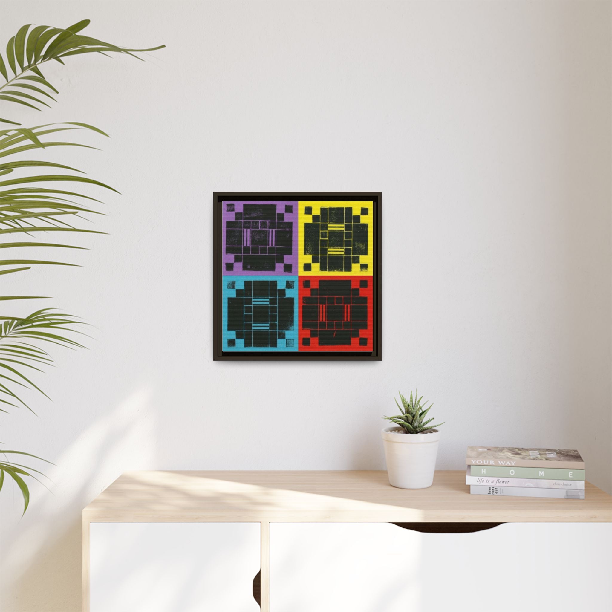 Printing With Legos Collagraph Matte Canvas, Framed