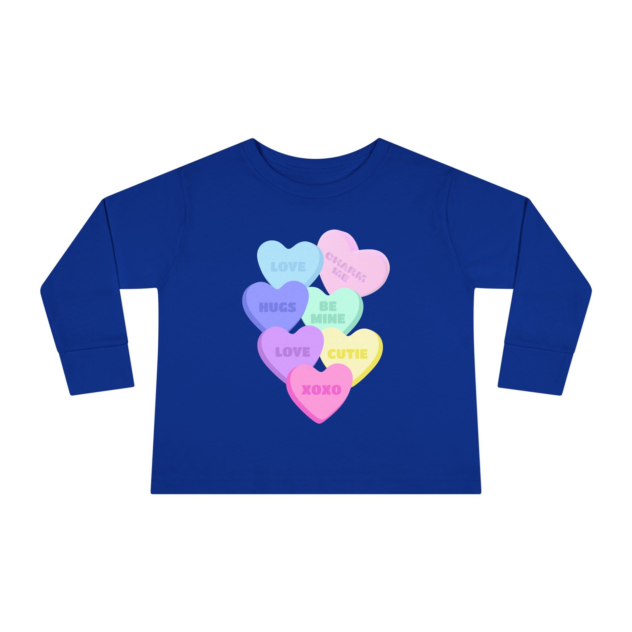Toddler Candy Hearts Long Sleeve Tee Valentine's Toddler Tee Candy Hearts Valentine's Long sleeve Toddler Tee