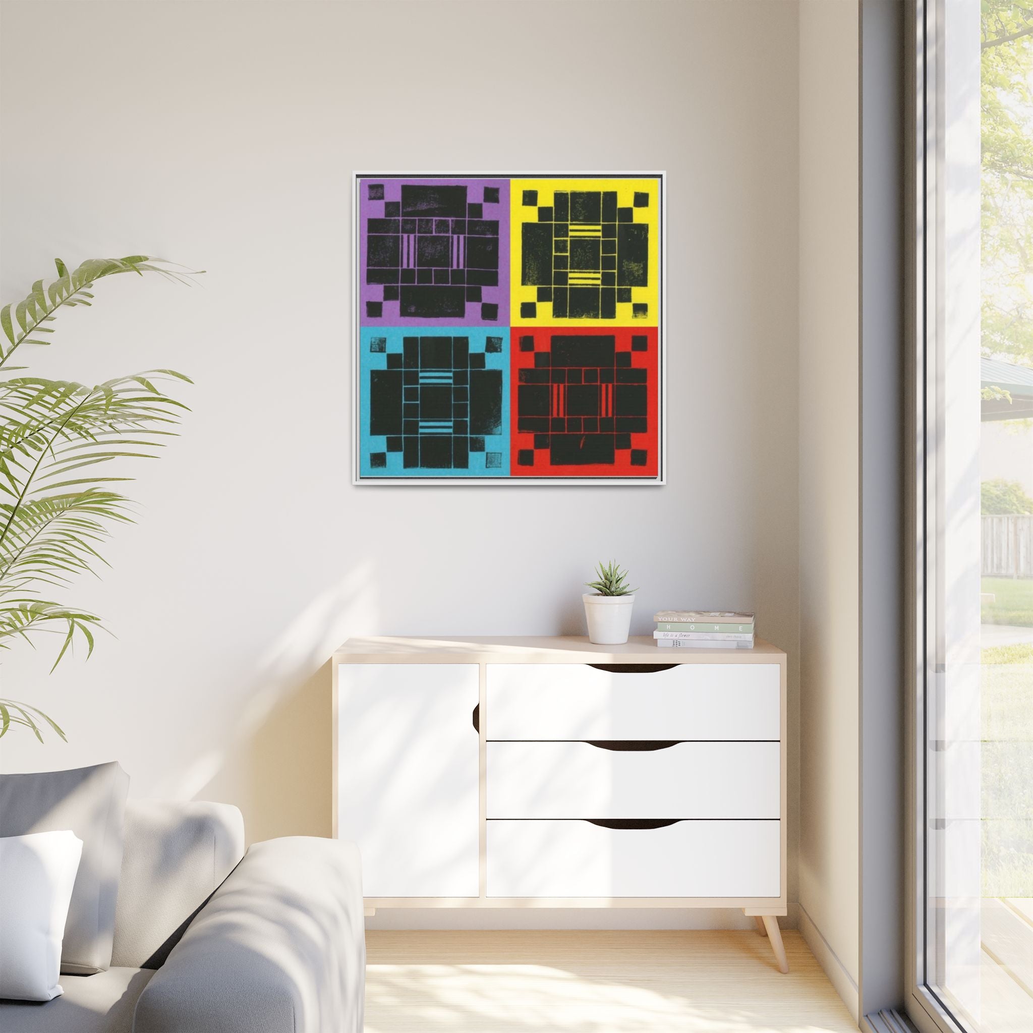 Printing With Legos Collagraph Matte Canvas, Framed