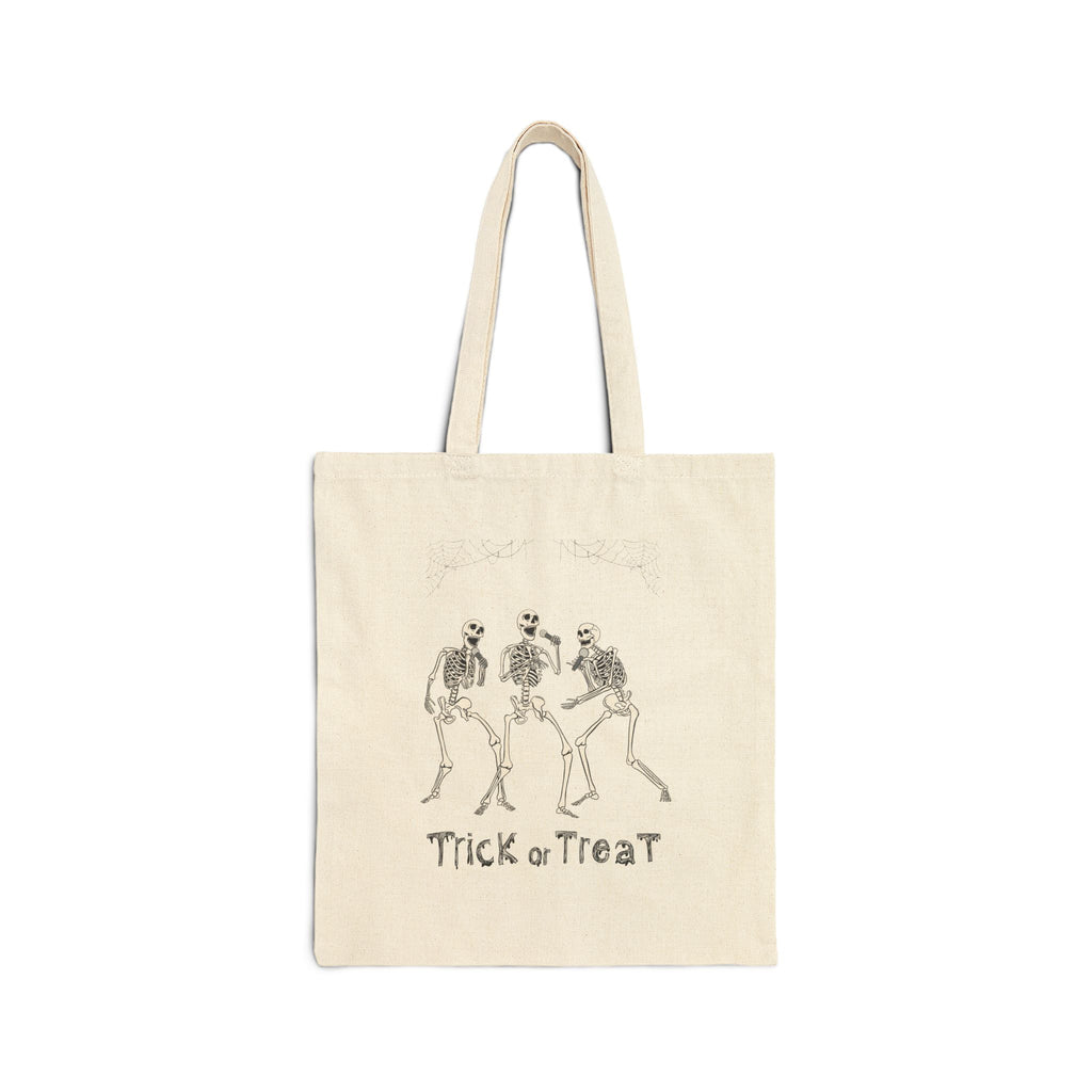 Skeletons Dancing Candy Bag for Halloween Bag for Trick or Treating Halloween Cotton Canvas Tote Bag