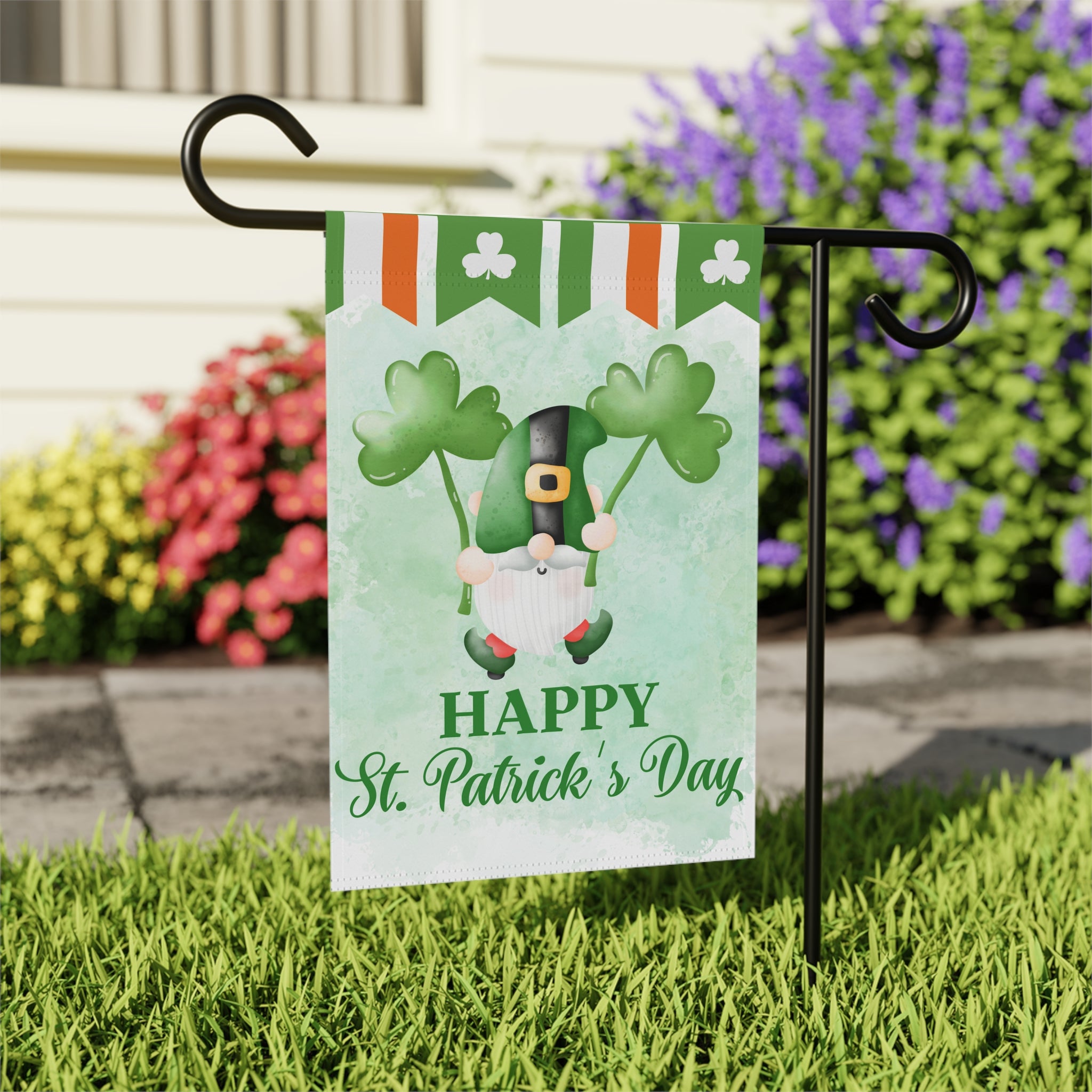 Irish Gnome St. Patrick's Day Garden Flag Irish Garden Flag St. Patty's Day Garden Flag Welcome Flag