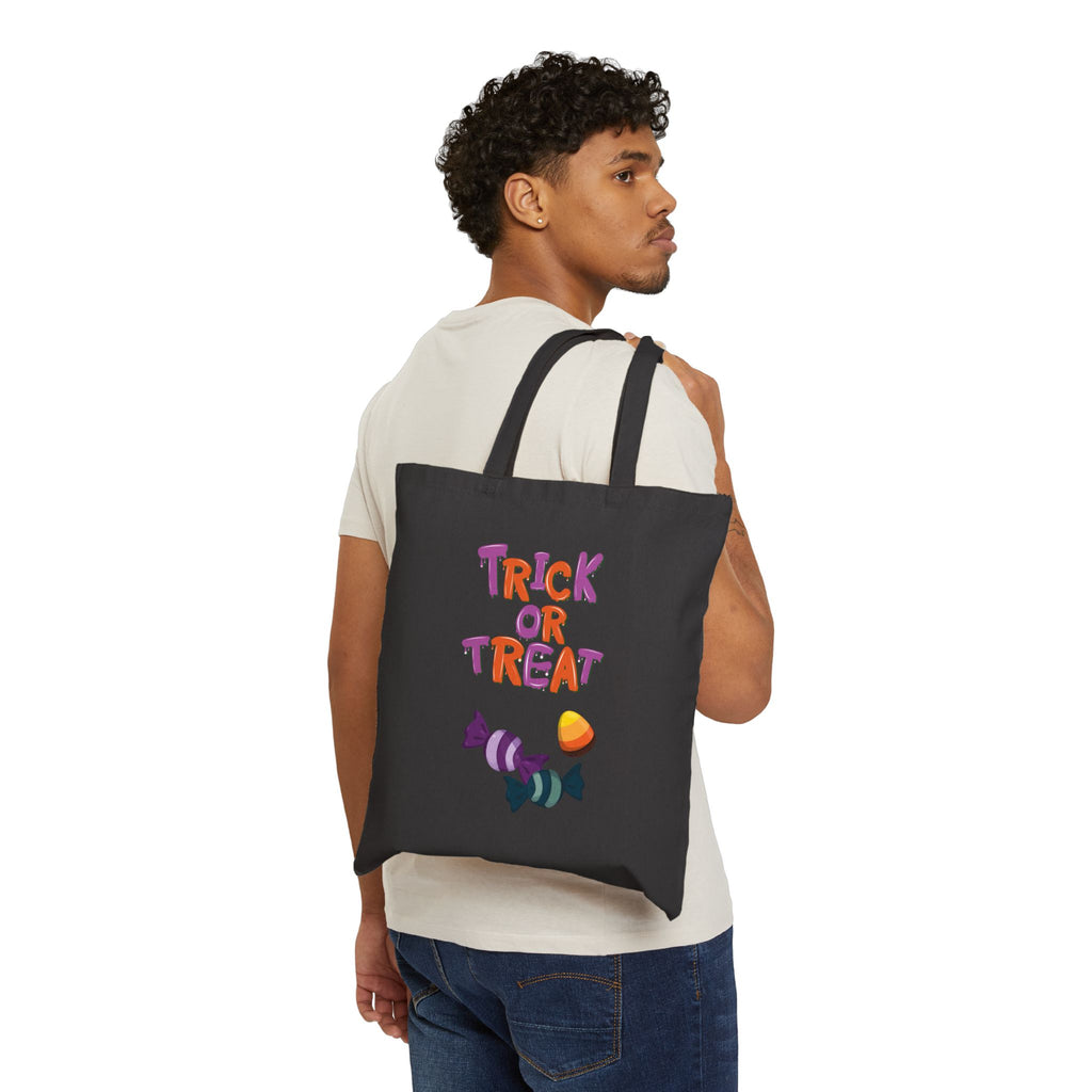 Trick or Treat Bag for Halloween Bag for Candy Bag for Halloween Cotton Canvas Tote Bag