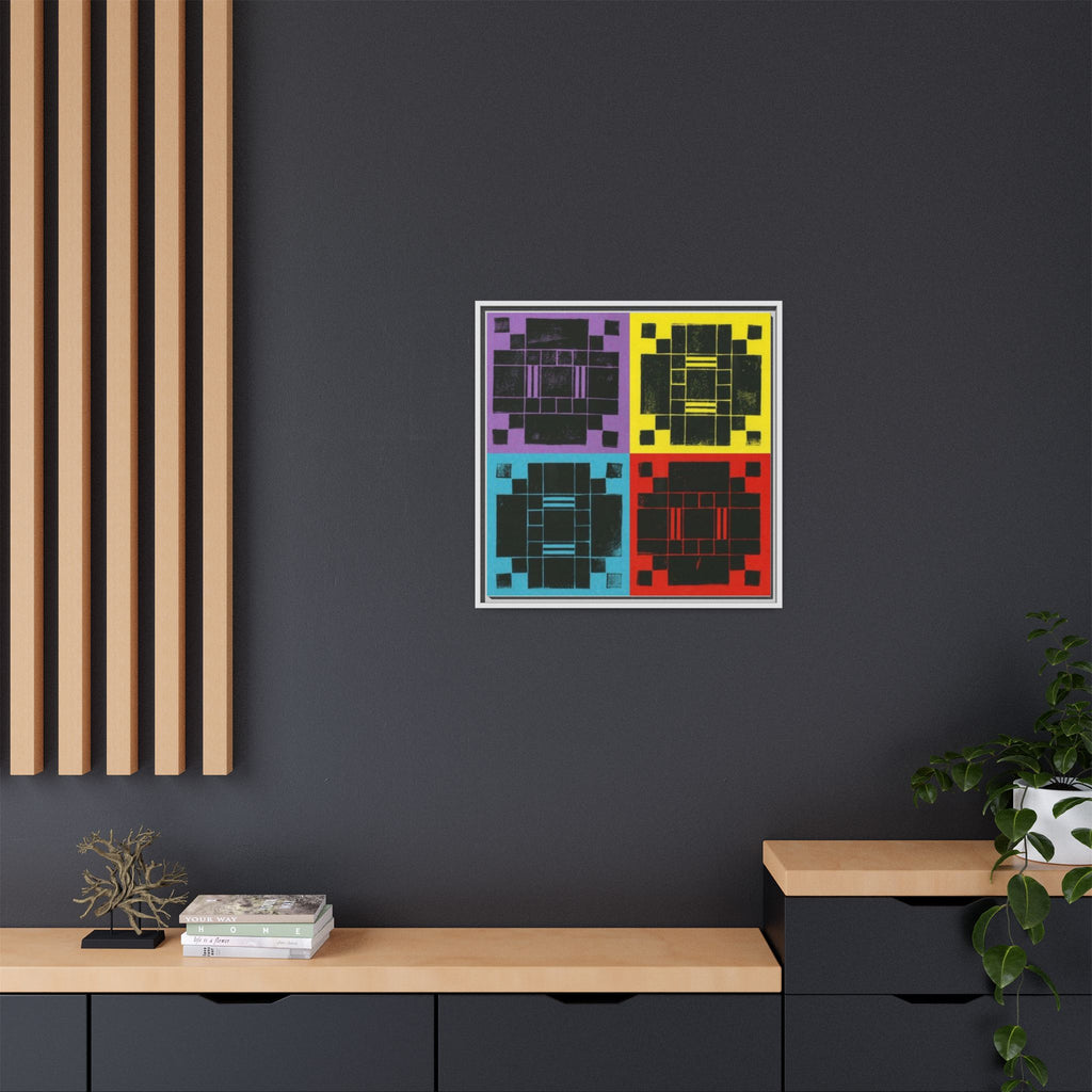 Printing With Legos Collagraph Matte Canvas, Framed