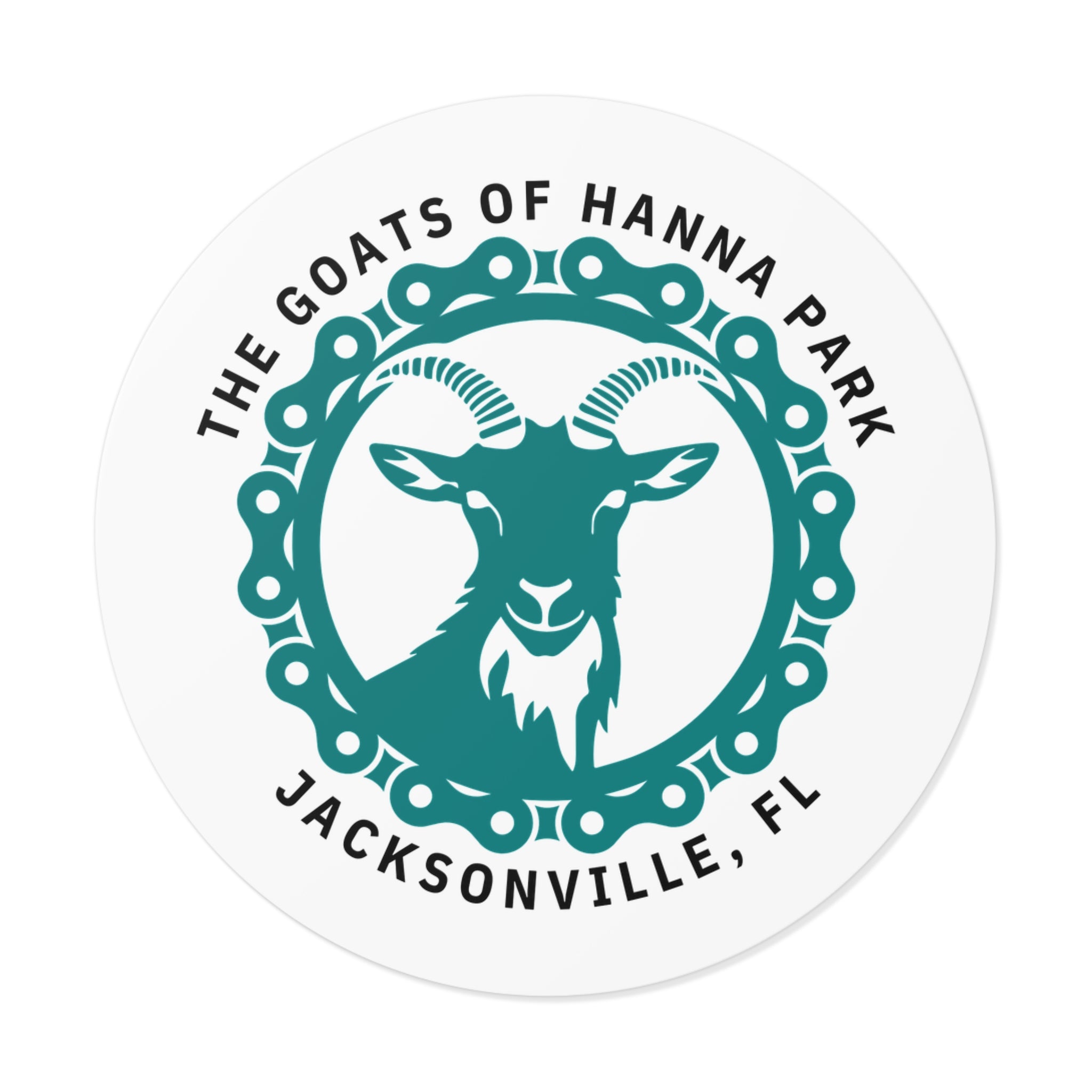 Mountain Bike Goat Round Vinyl Stickers