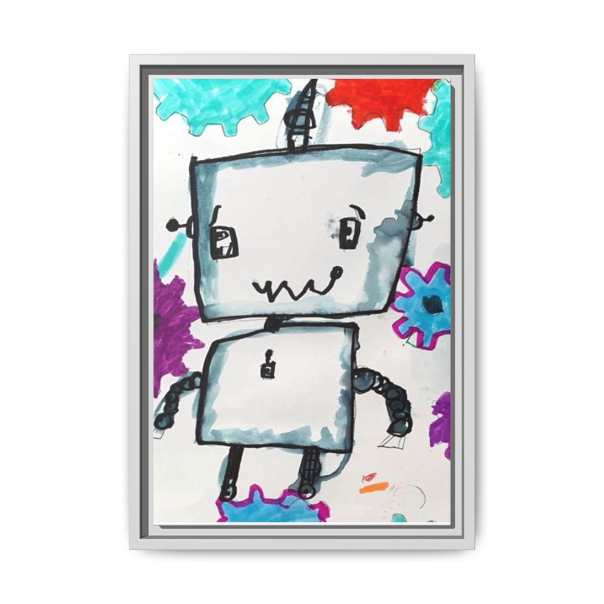 Nam June Paik Robots Matte Canvas Art by Jackson Smith Framed