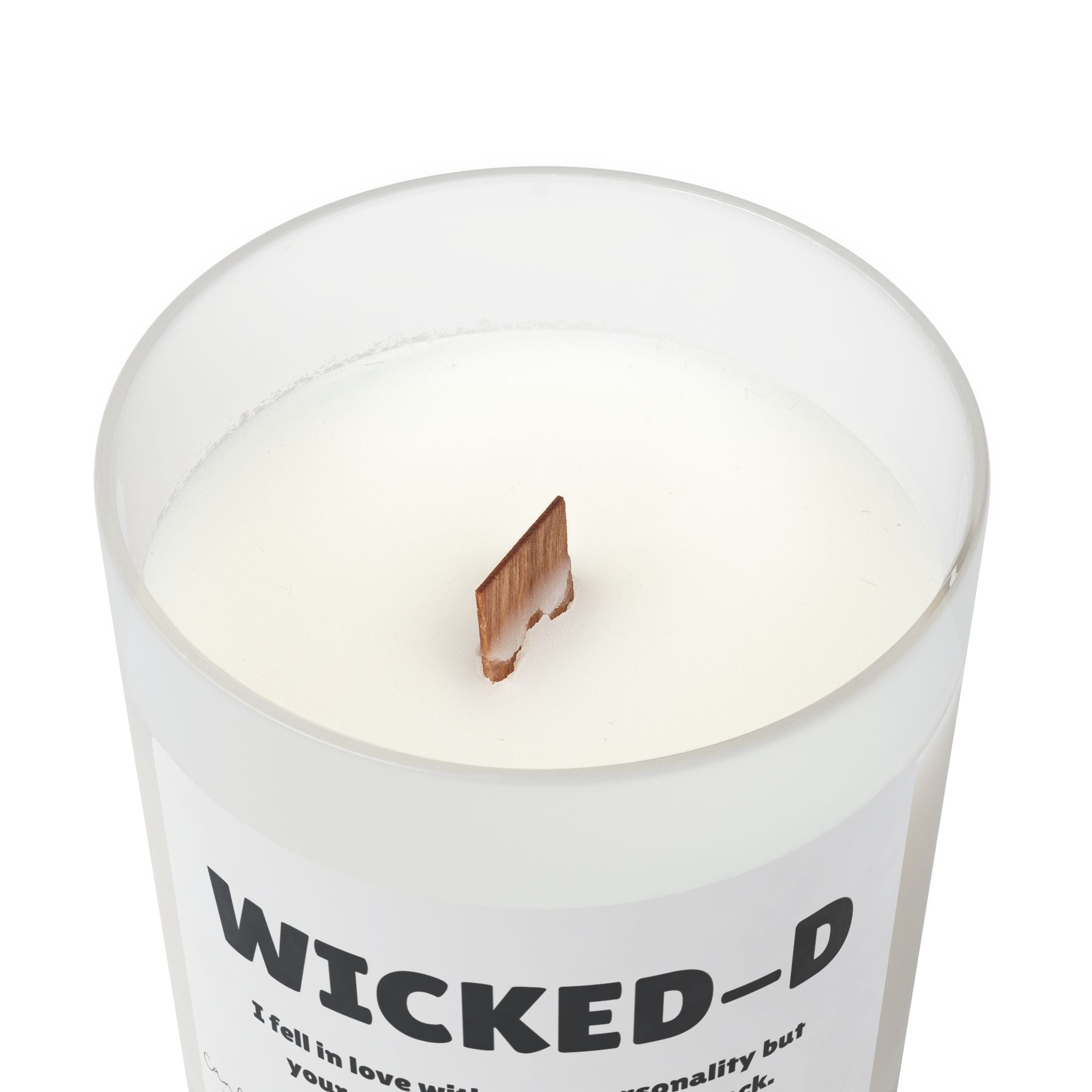 Wicked-D Wooden Wick Frosted Glass Candle for Man Gift for Guys Candle Unique Wooden Wick Candle