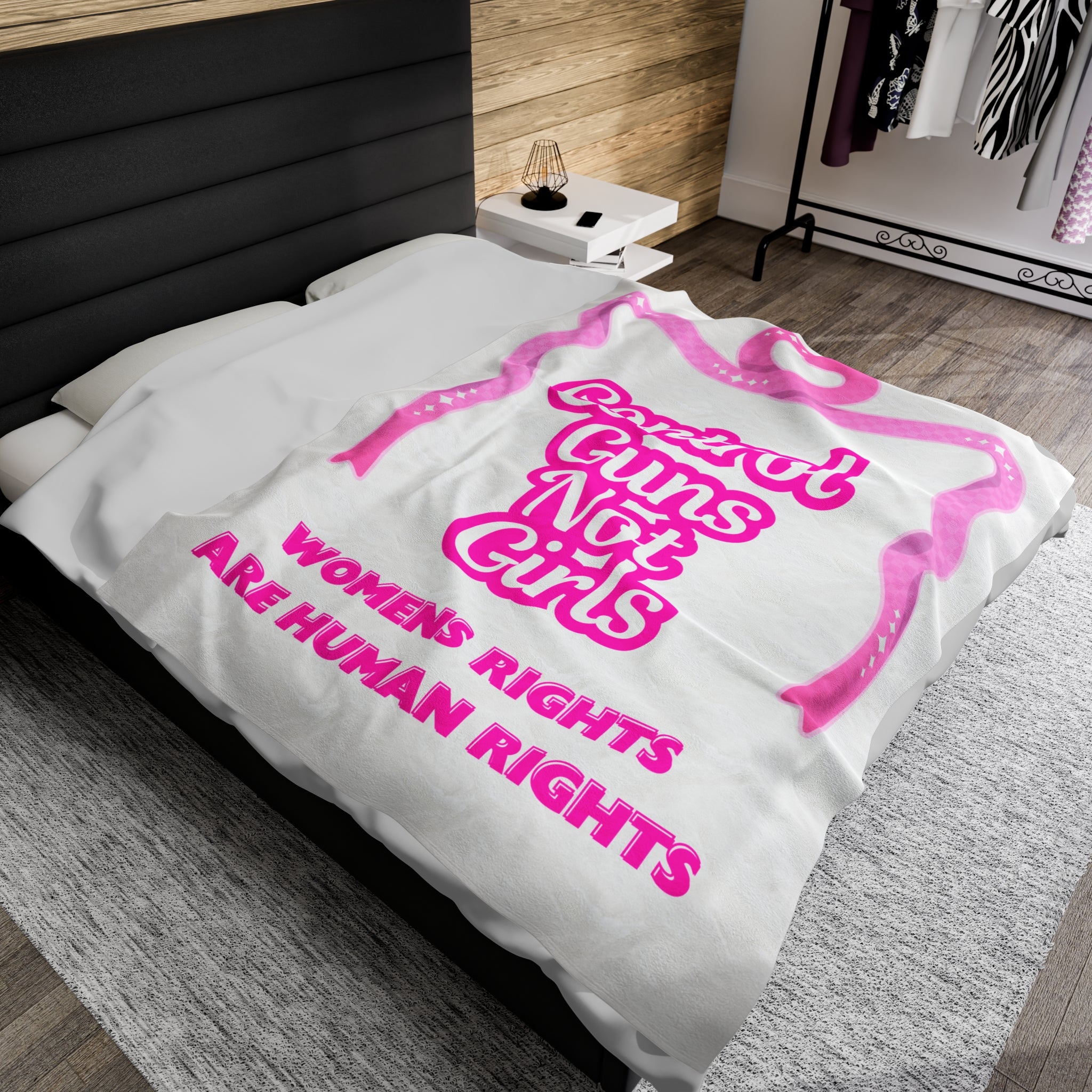 Control Guns Not Girls Plush Blanket Feminist Blanket Gun Control Women's Rights Gift Blanket