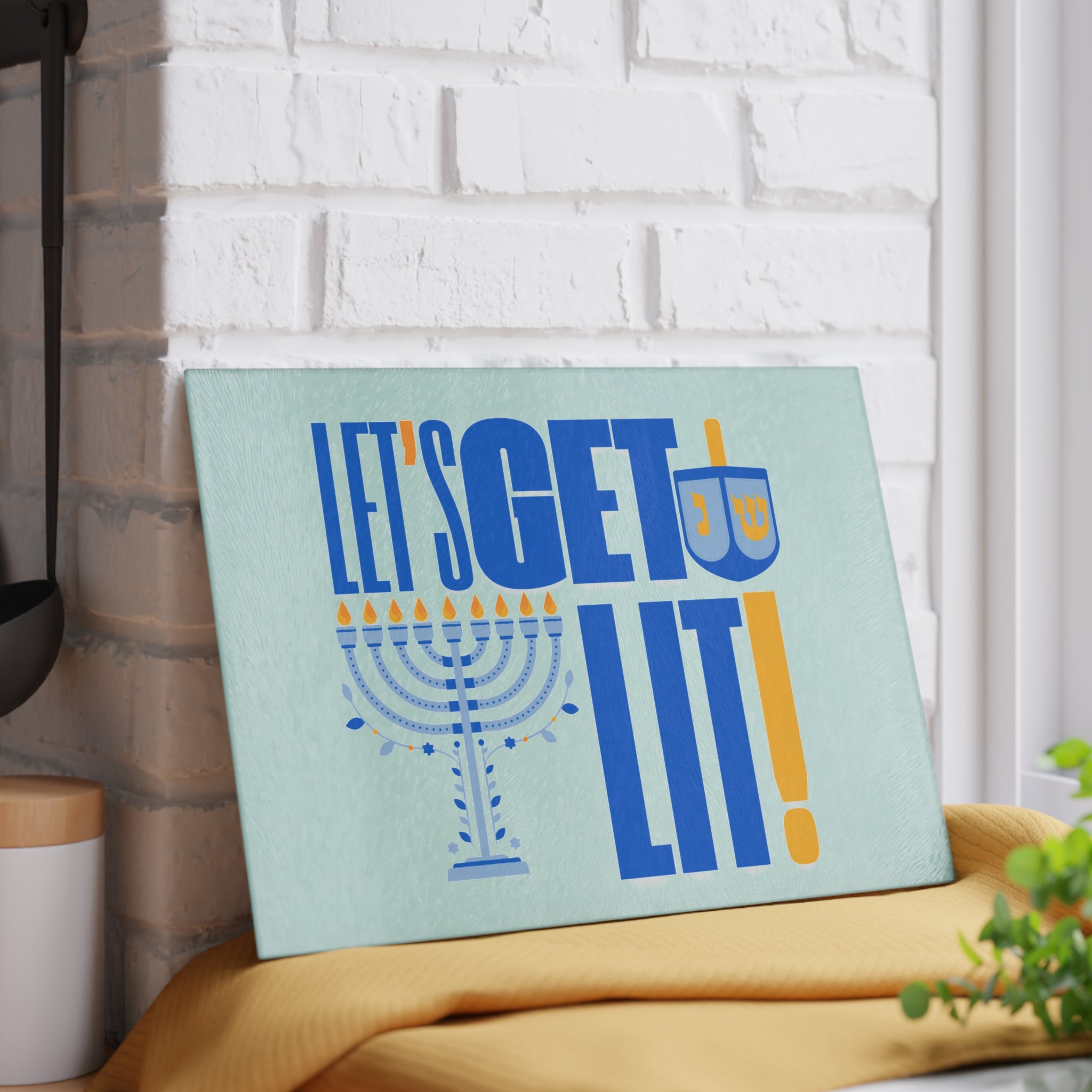 Menorah Wax Dripping Tray, Glass Board for Menorah Hanukiah Wax, Wax Tray for Chanukiah