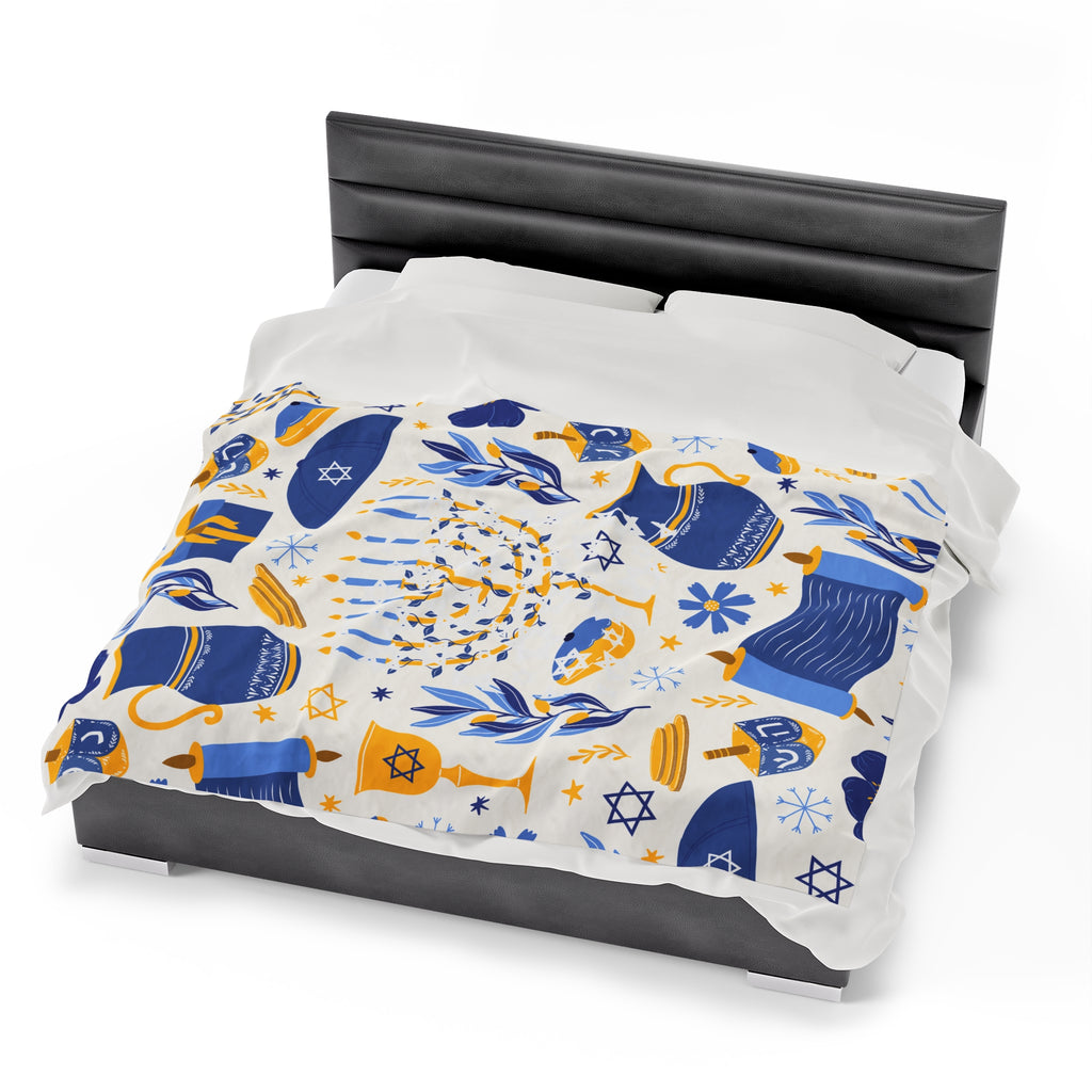 Hanukkah Velveteen Plush Blanket