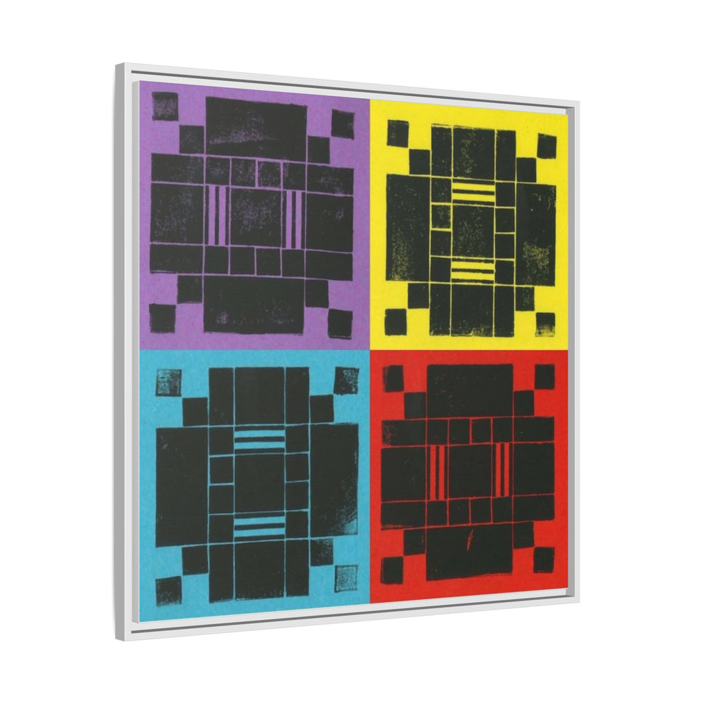 Printing With Legos Collagraph Matte Canvas, Framed