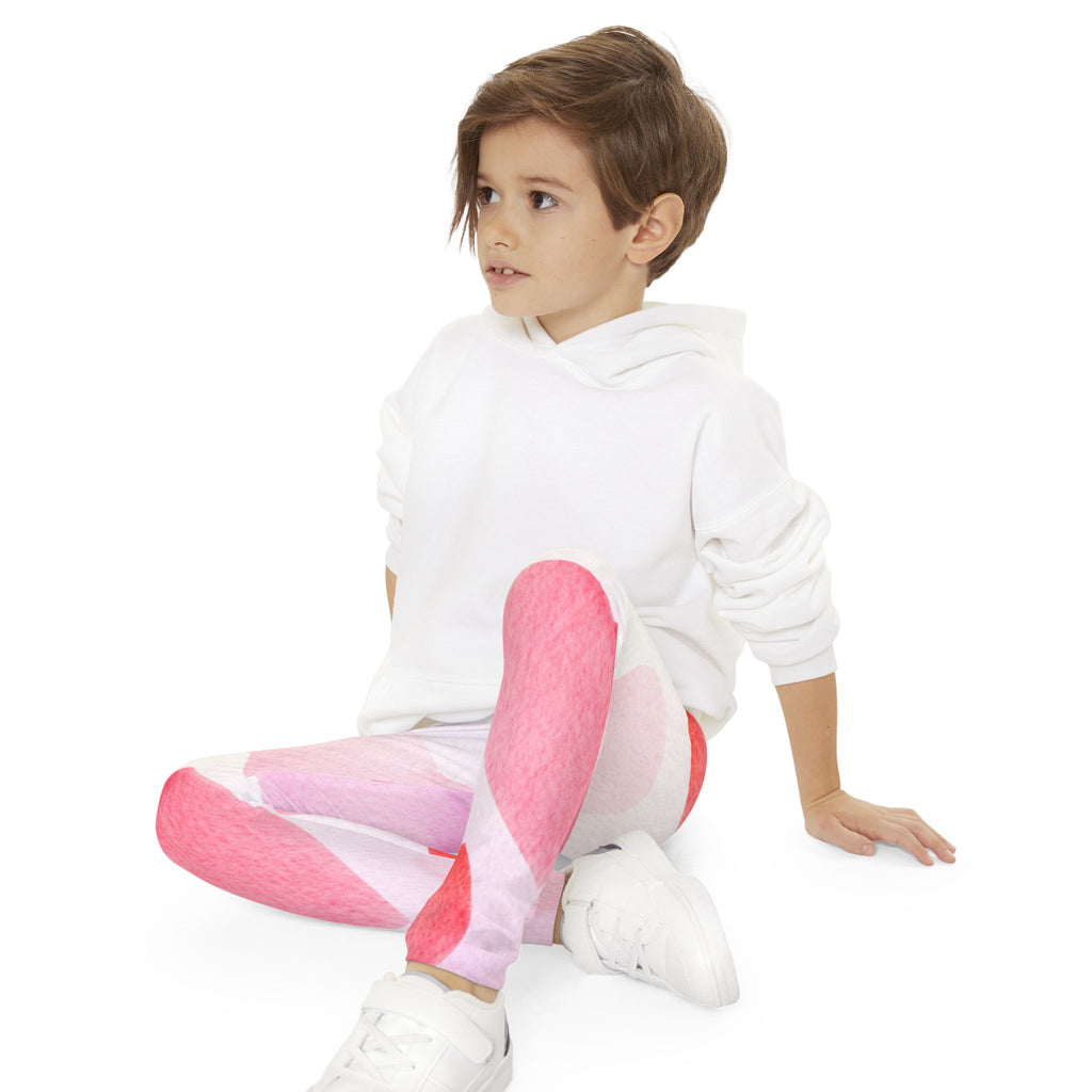 Pink Hearts Leggings Valentine's Day Leggings Youth Full-Length Valentine's Leggings