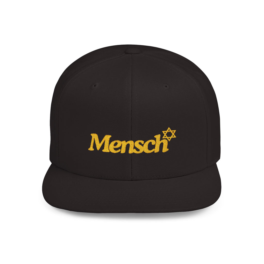 Mensch Hat Mensch Flat Bill Snapback Adjustable Mensch Hat Jewish Gift
