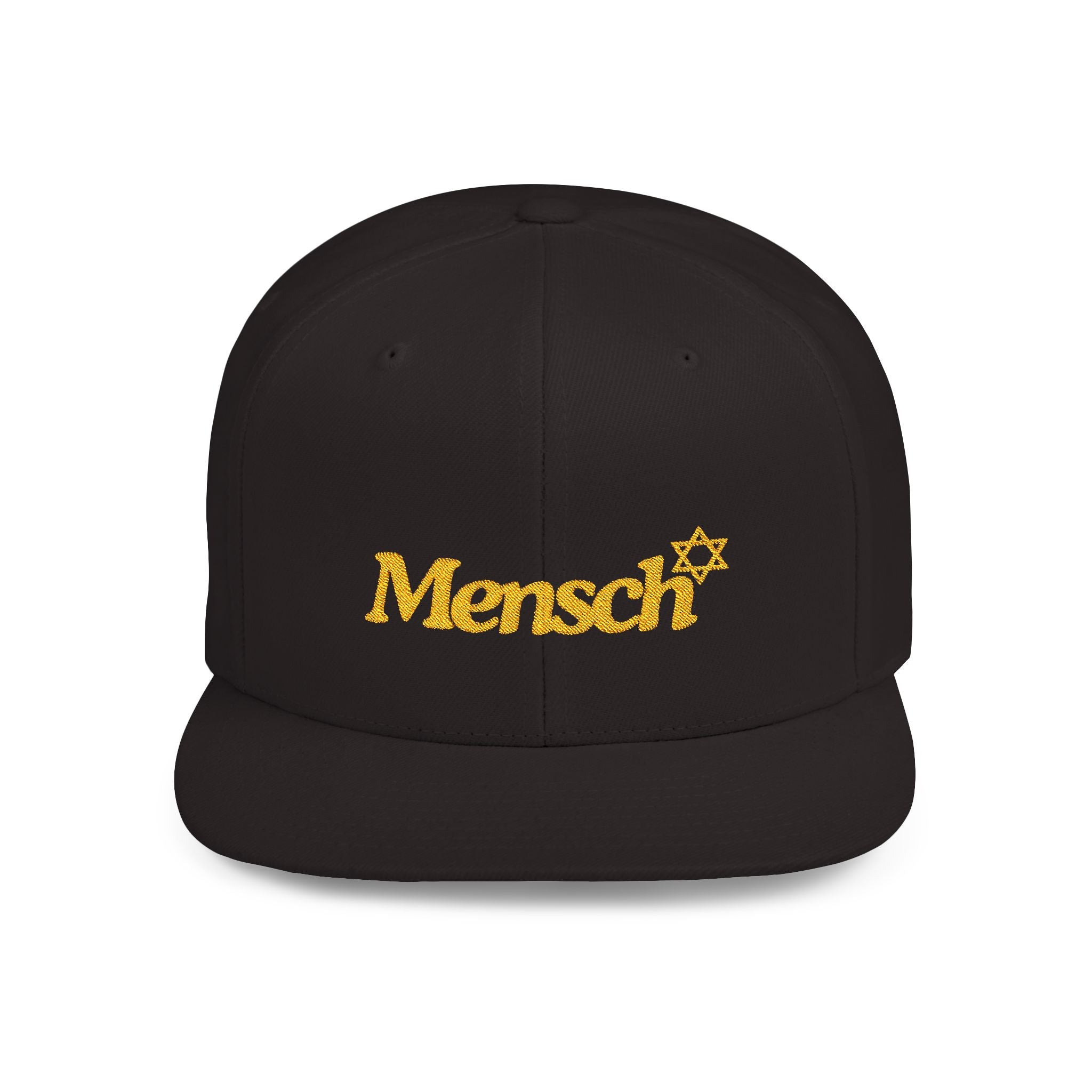 Mensch Hat Mensch Flat Bill Snapback Adjustable Mensch Hat Jewish Gift