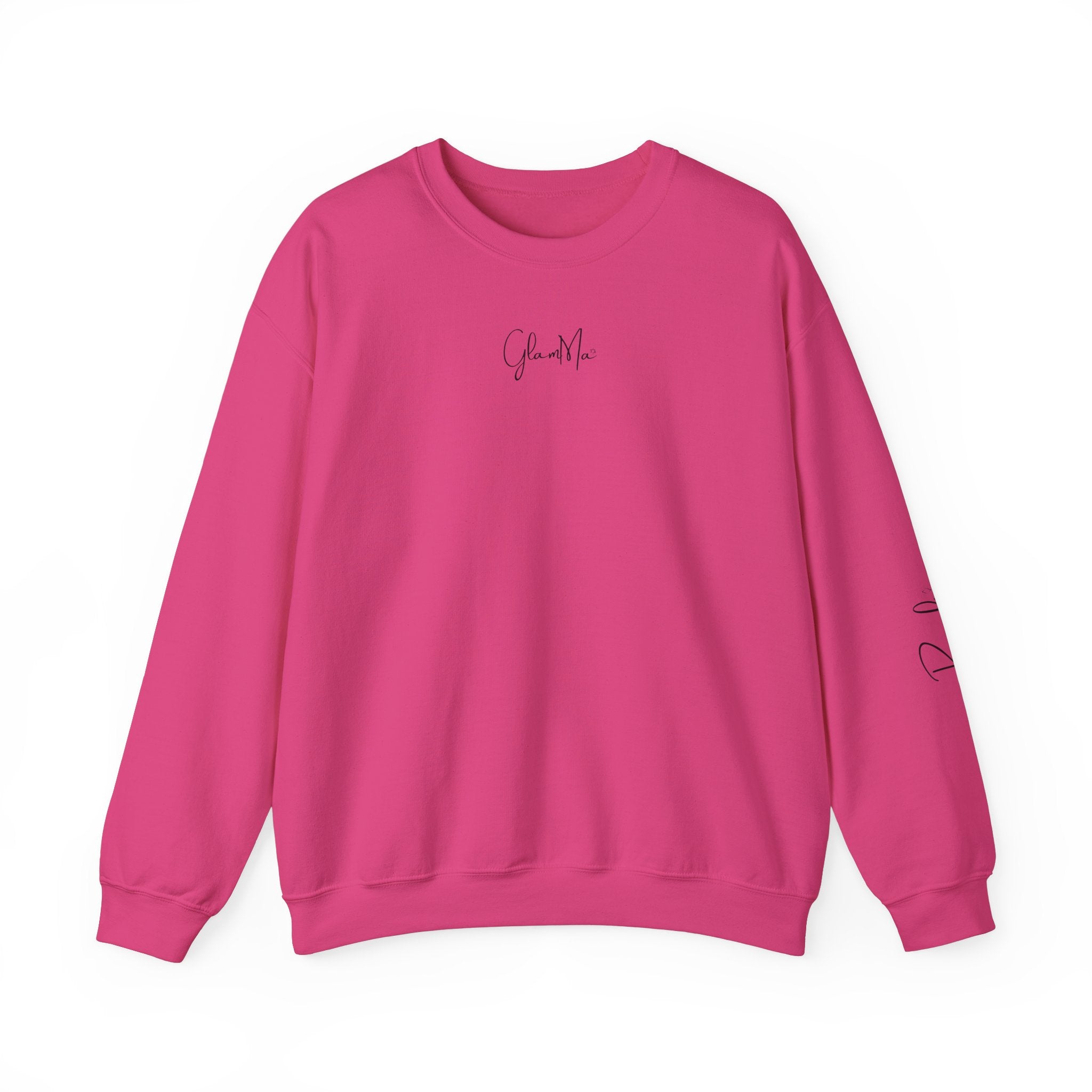 GlamMa Glamorous Jewish Grandmother Crewneck Sweatshirt with Star of David and Grandkid(s) Names - Custom Gift for Glam-Ma
