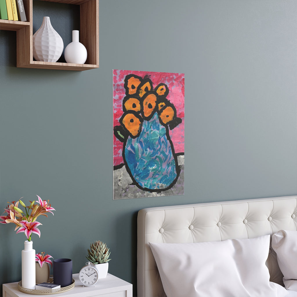 Berthe Morisot, Impressionist, Flowers in a Vase by Jackson Smith silk poster