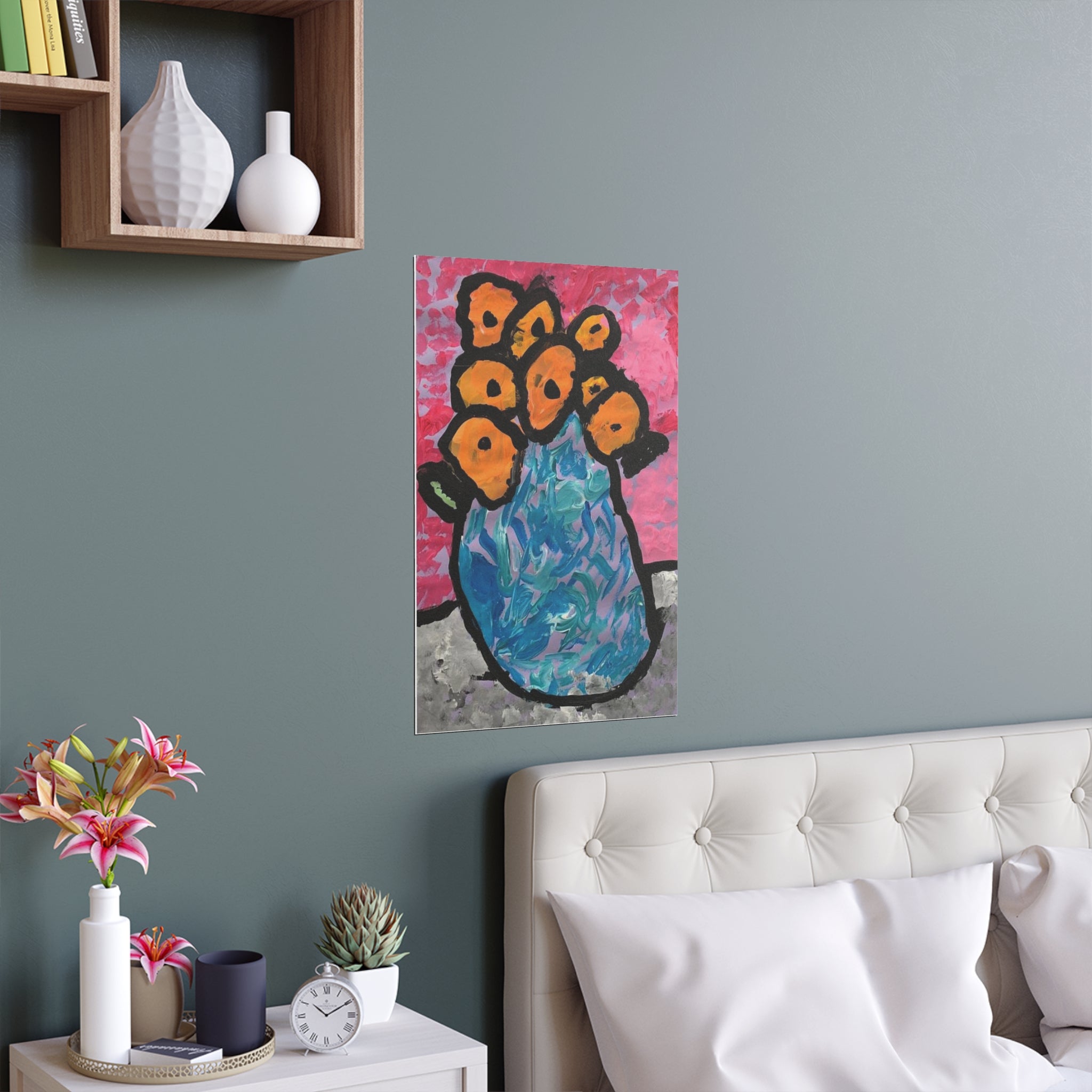 Berthe Morisot, Impressionist, Flowers in a Vase by Jackson Smith silk poster