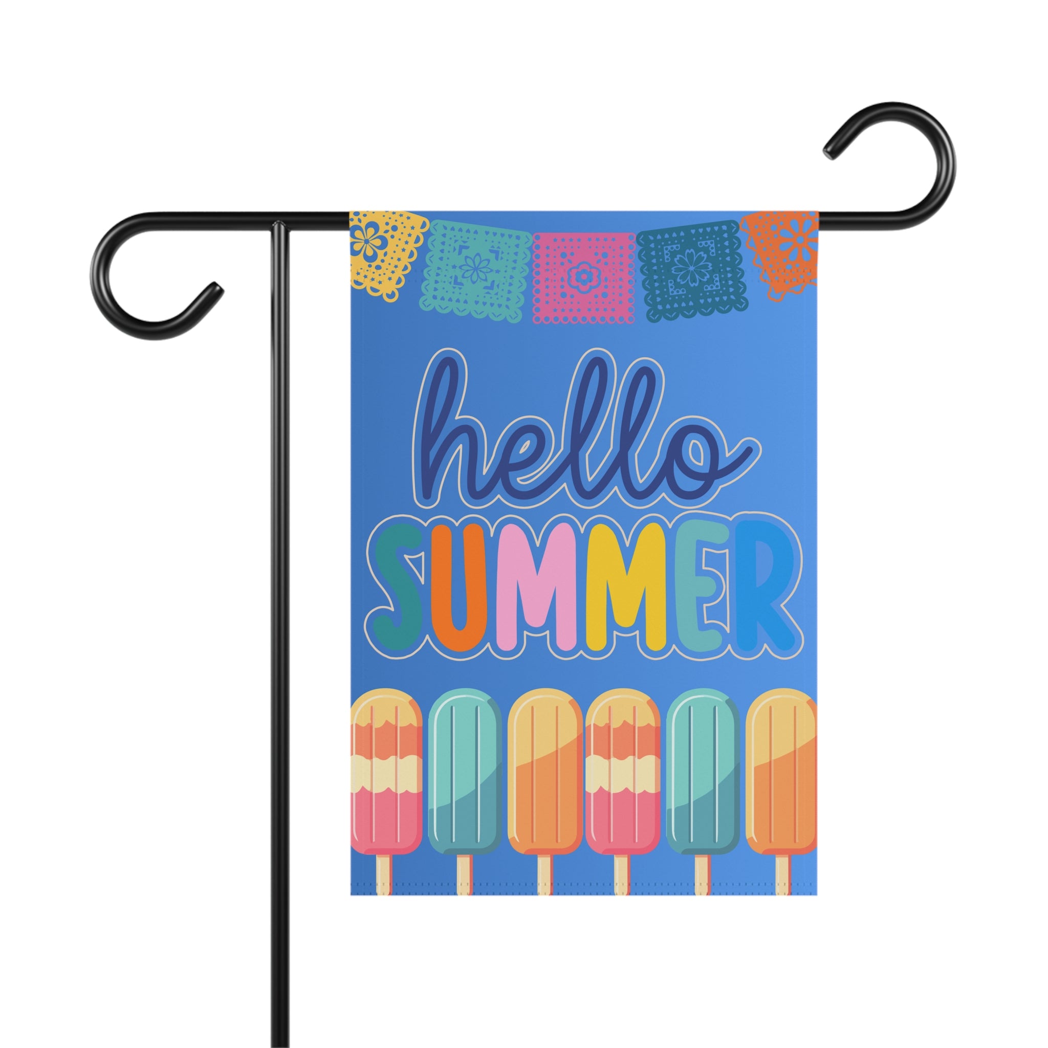 Summer Welcome Flag Hello Summer 12x18 Inches with Popsicles Design