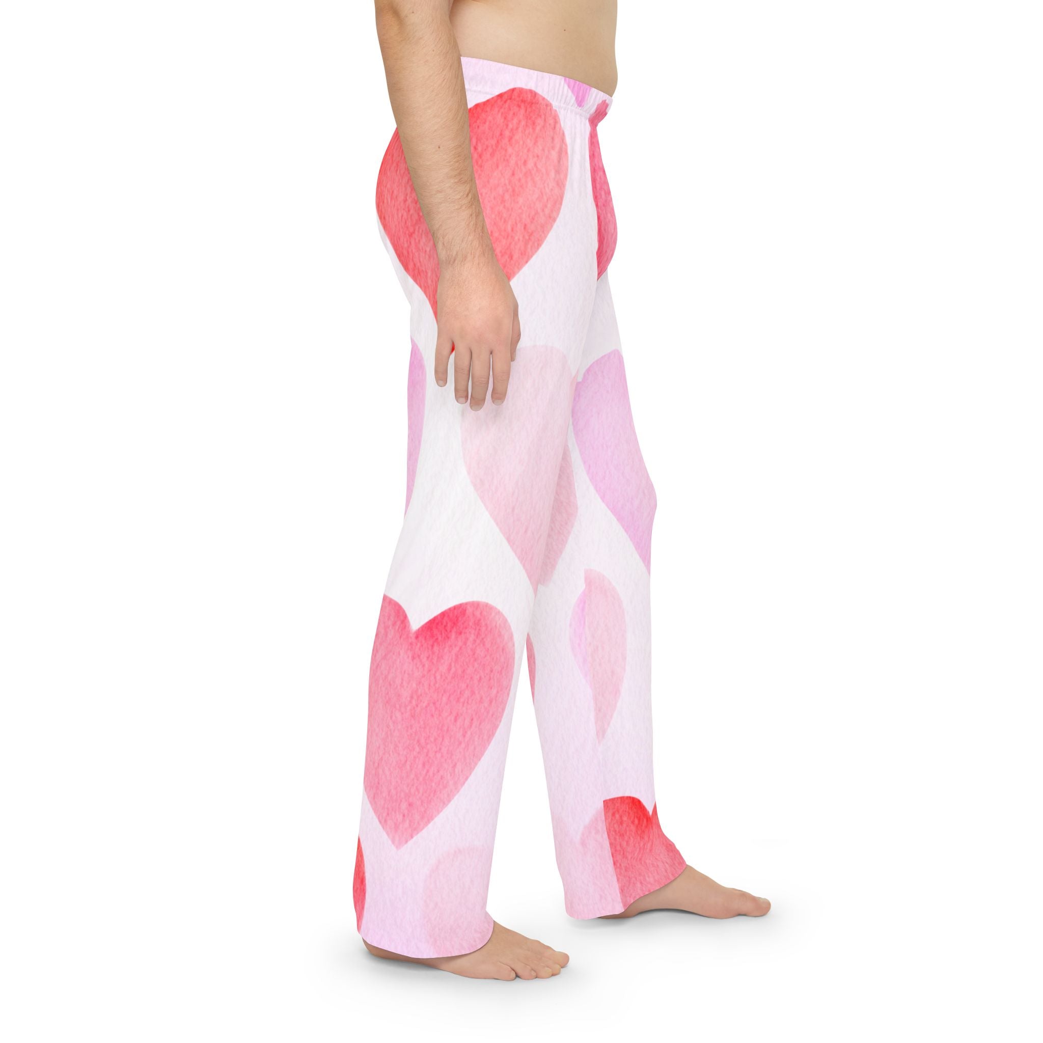 Mens Heart Print Matching Pajama Pant Men's Valentine's Pajama Pant Valentine's Heart Men's Pajama Pants